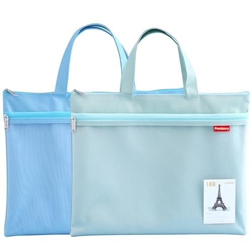  Mesh Zipper Pouch 11x13.7 Blue and Green 2Pcs Stamp Type A4 Size(11x13.8in)