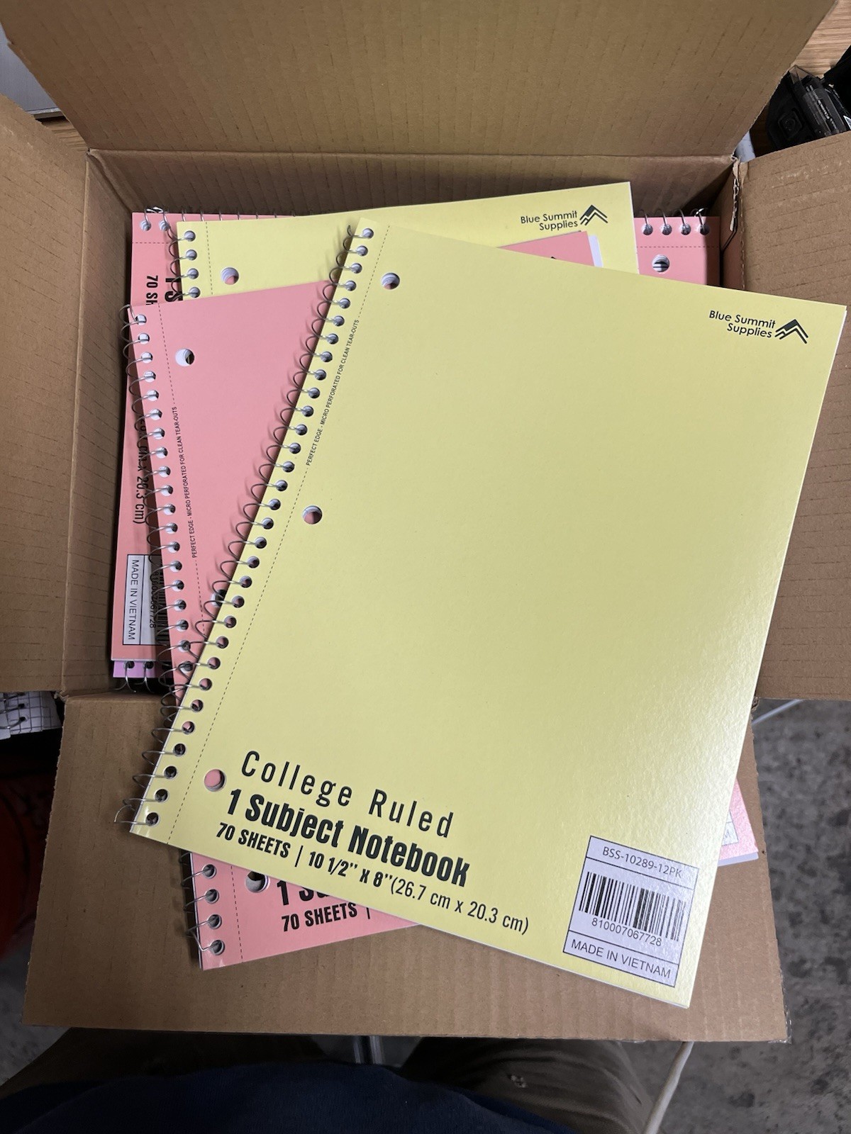 Spiral Notebook College Ruled One Subject 70 Sheets Each 12 Notebooks Lot