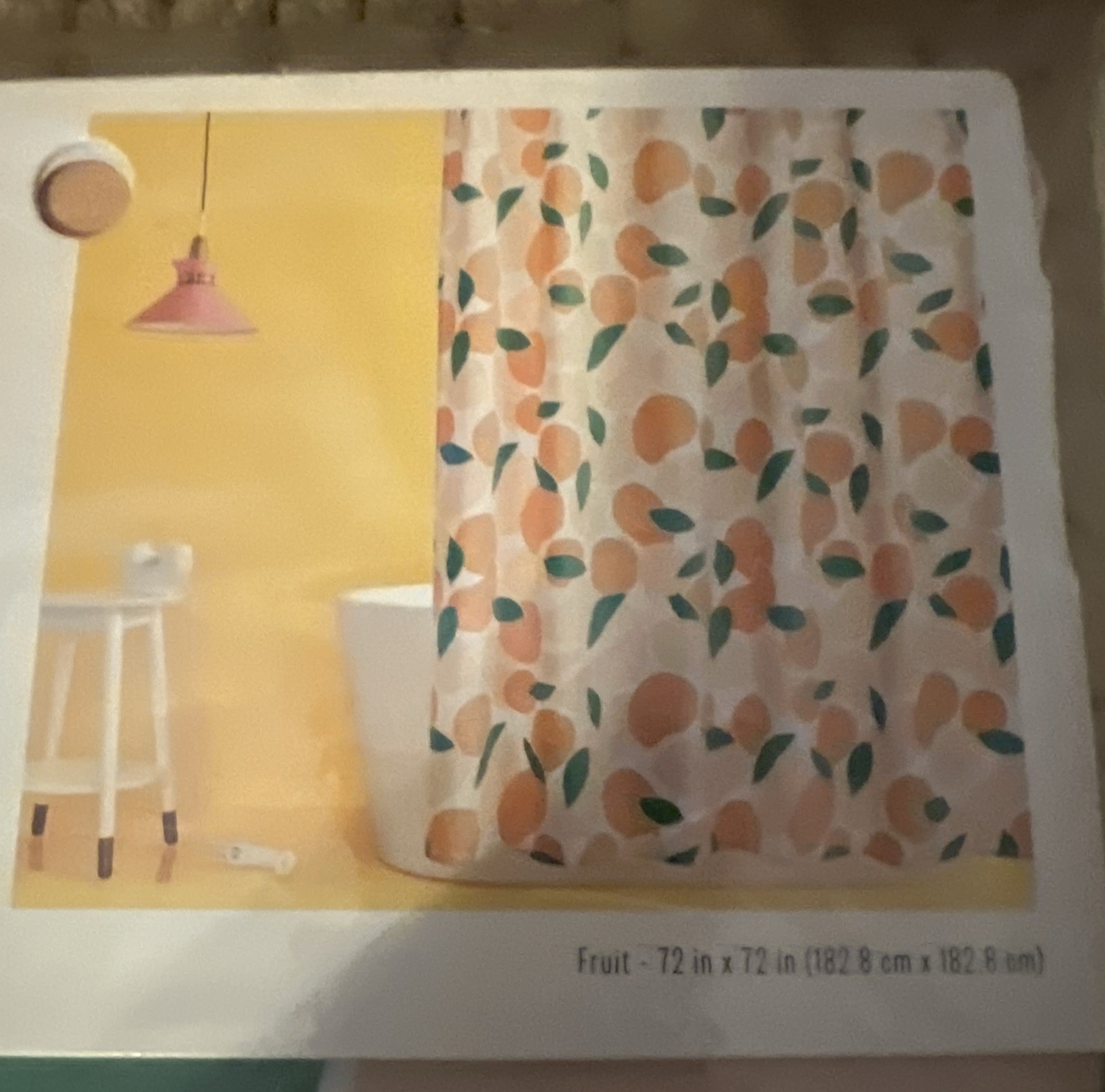 Room Essentials 72" x 72" Peaches Shower Curtain New In Package