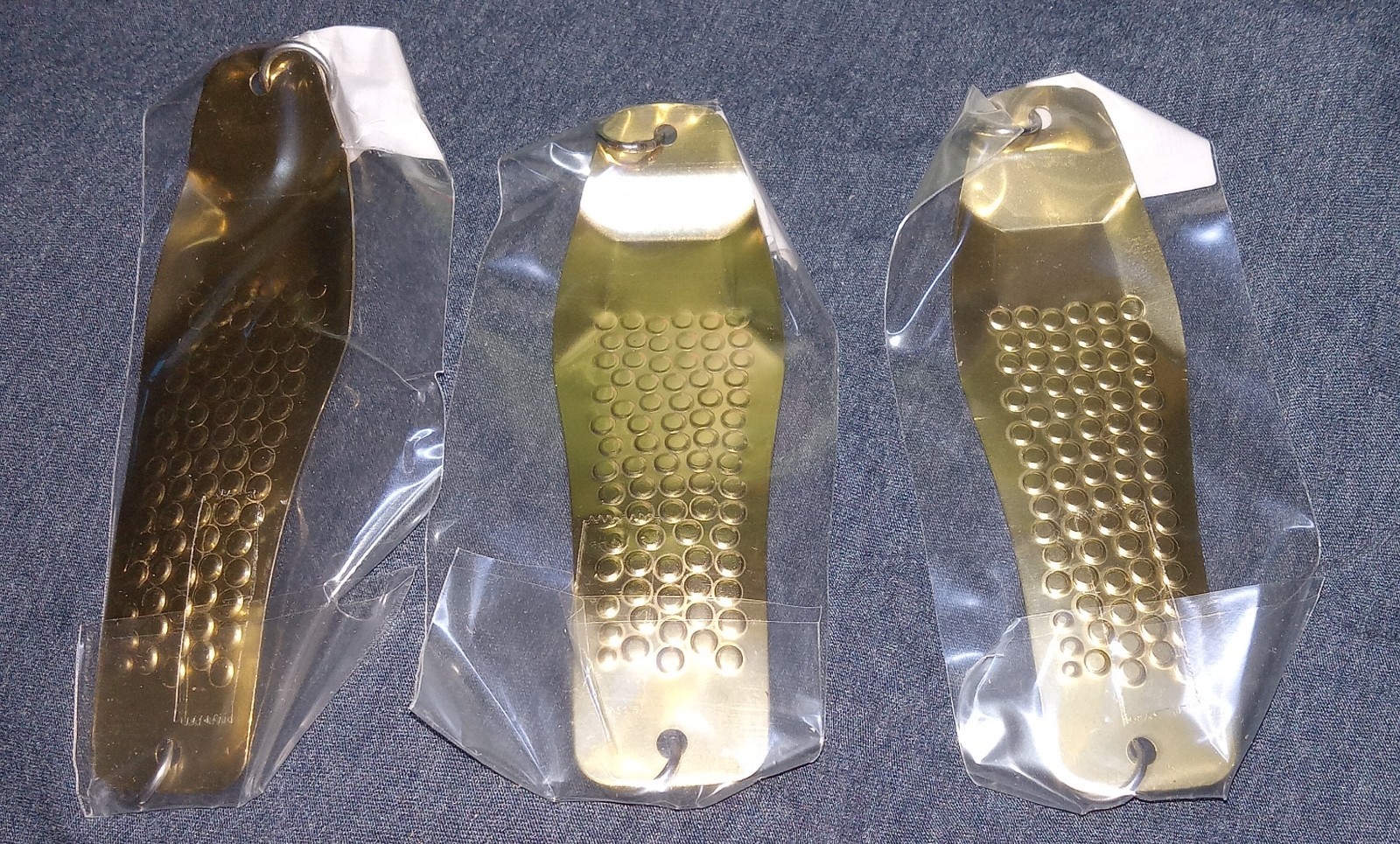 3 NOS Large Luhr Jensen #7 Gold Plate Superior King Salmon Spoon Fishing Lure