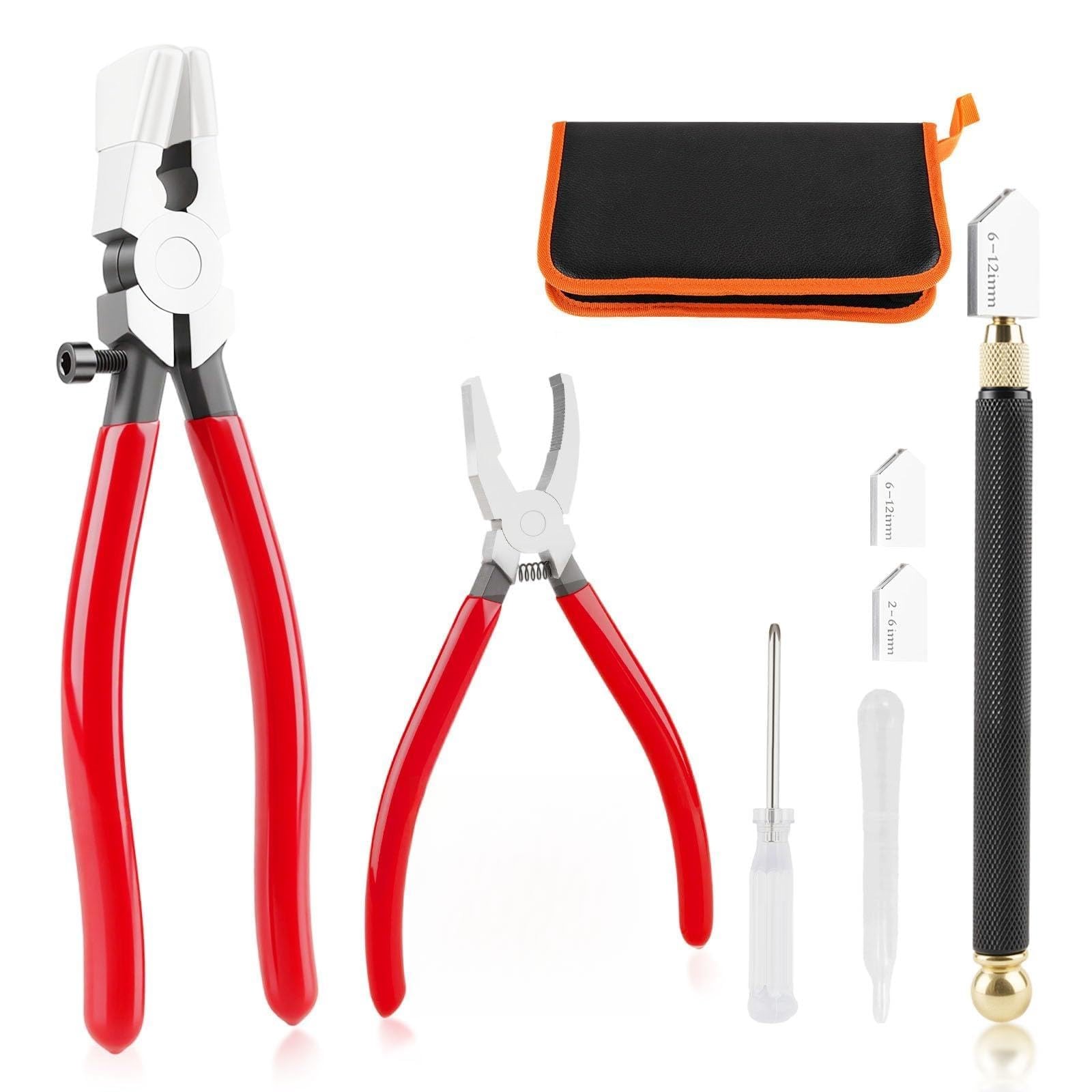 Glass Cutter Kit, Upgrade Glass Running Breaking Pliers, 2-20MM Glass Cutter,...