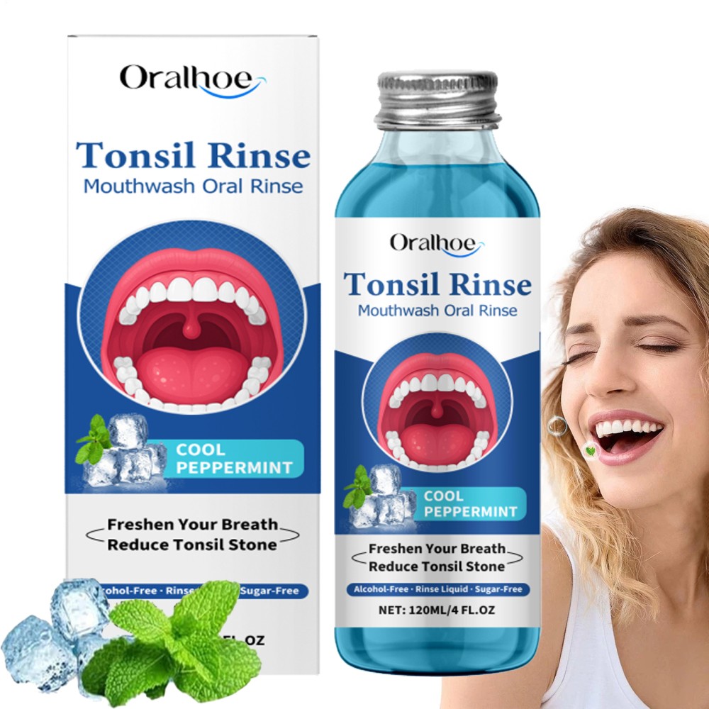 Tonsil Stone Remover Mouthwash Mint Alcohol-Free Natural Oral Hygiene 120ml