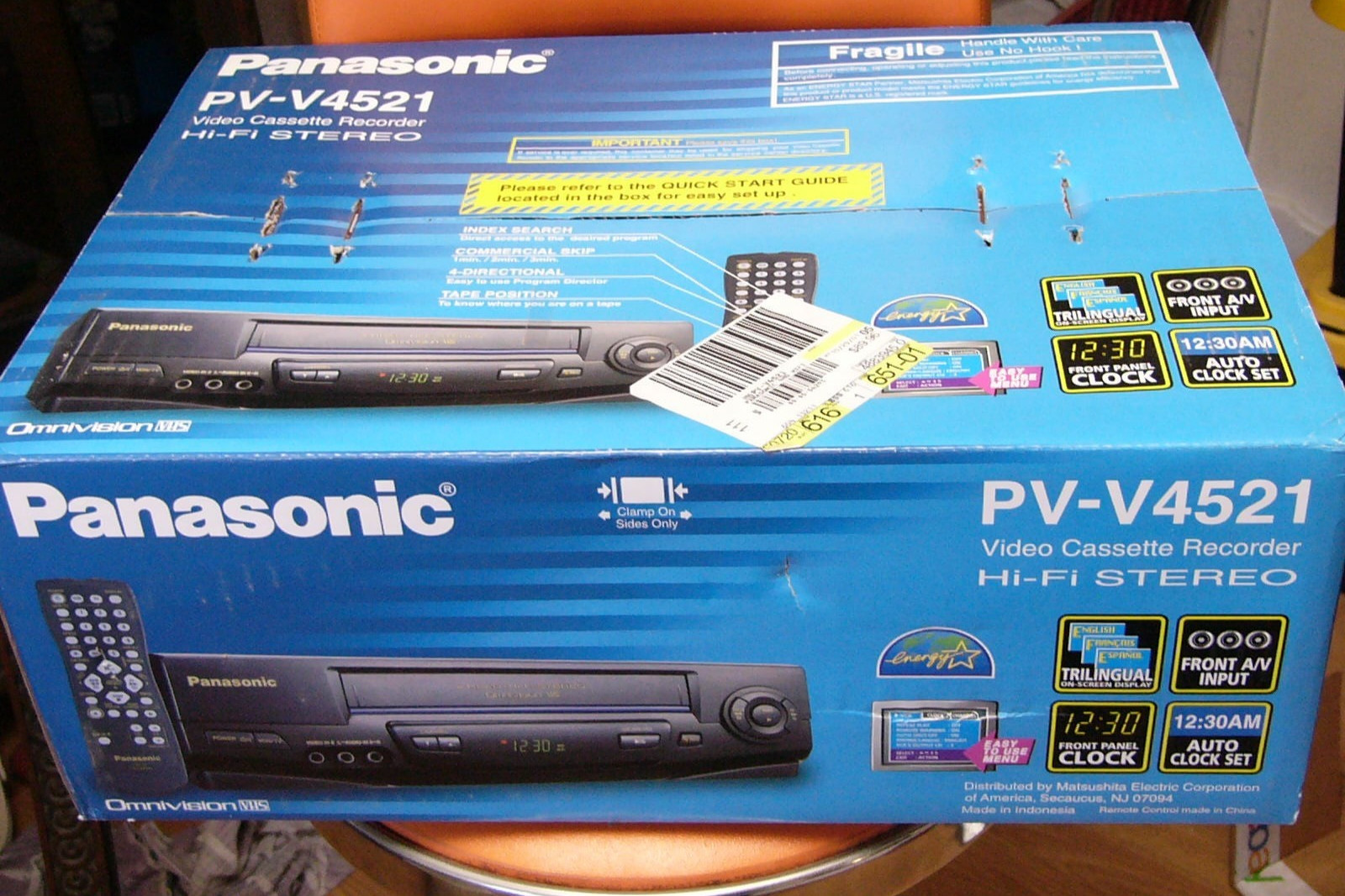 NEW Panasonic PV-V4521 VHS Player 4 Head HiFi Stereo VCR video cassette recorder