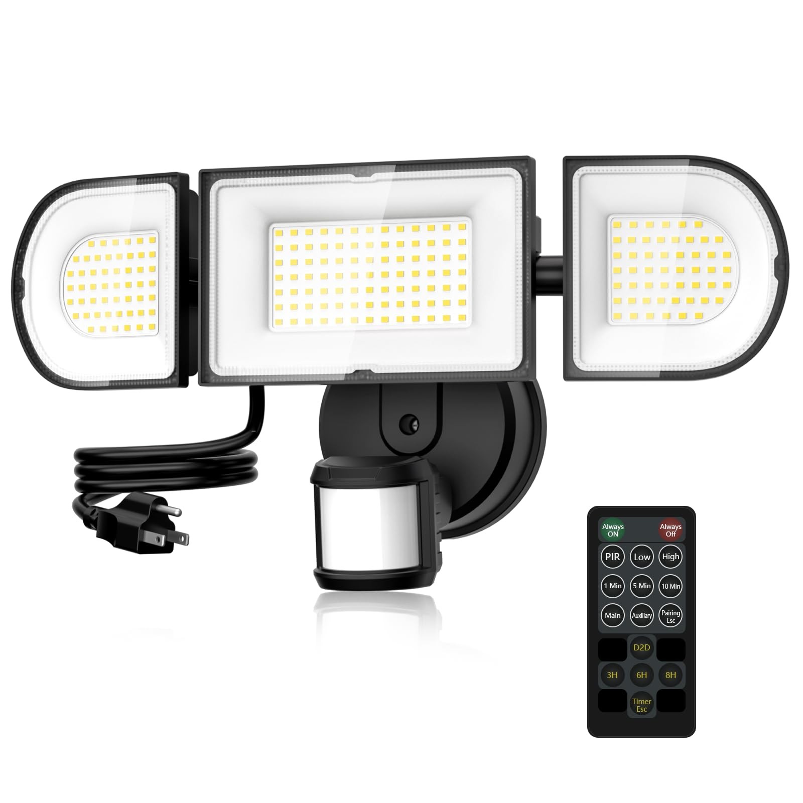 Onforu 130W LED Motion Sensor Outdoor Lights Plug in, Dusk to Dawn Outdoor Li...