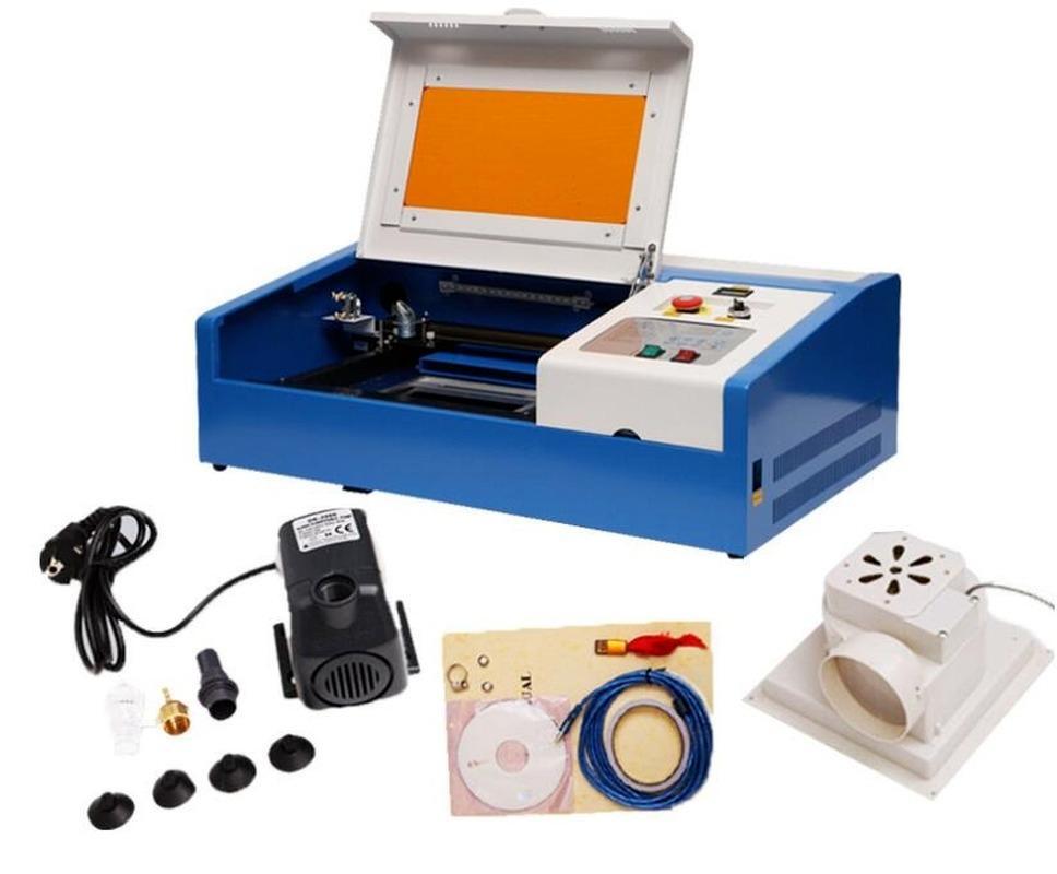 40W Laser Engraving Cutting Machine CO2 laser engraver 30X20cm With USB Port 