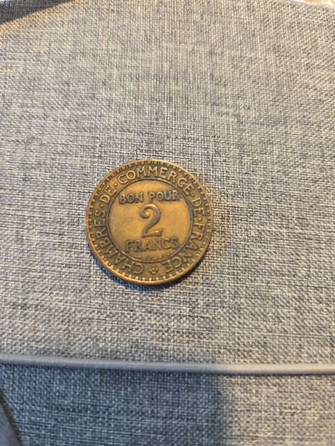 1922 France 2 Francs Coin Old French Coin