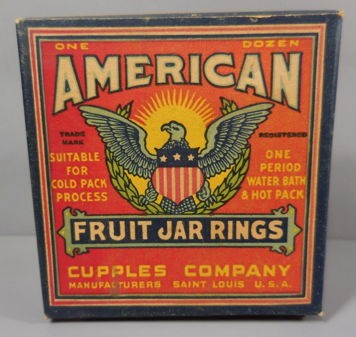 American Fruit Jar Rings Vintage Original Store Box 1940's NOS 12 Count Rubber