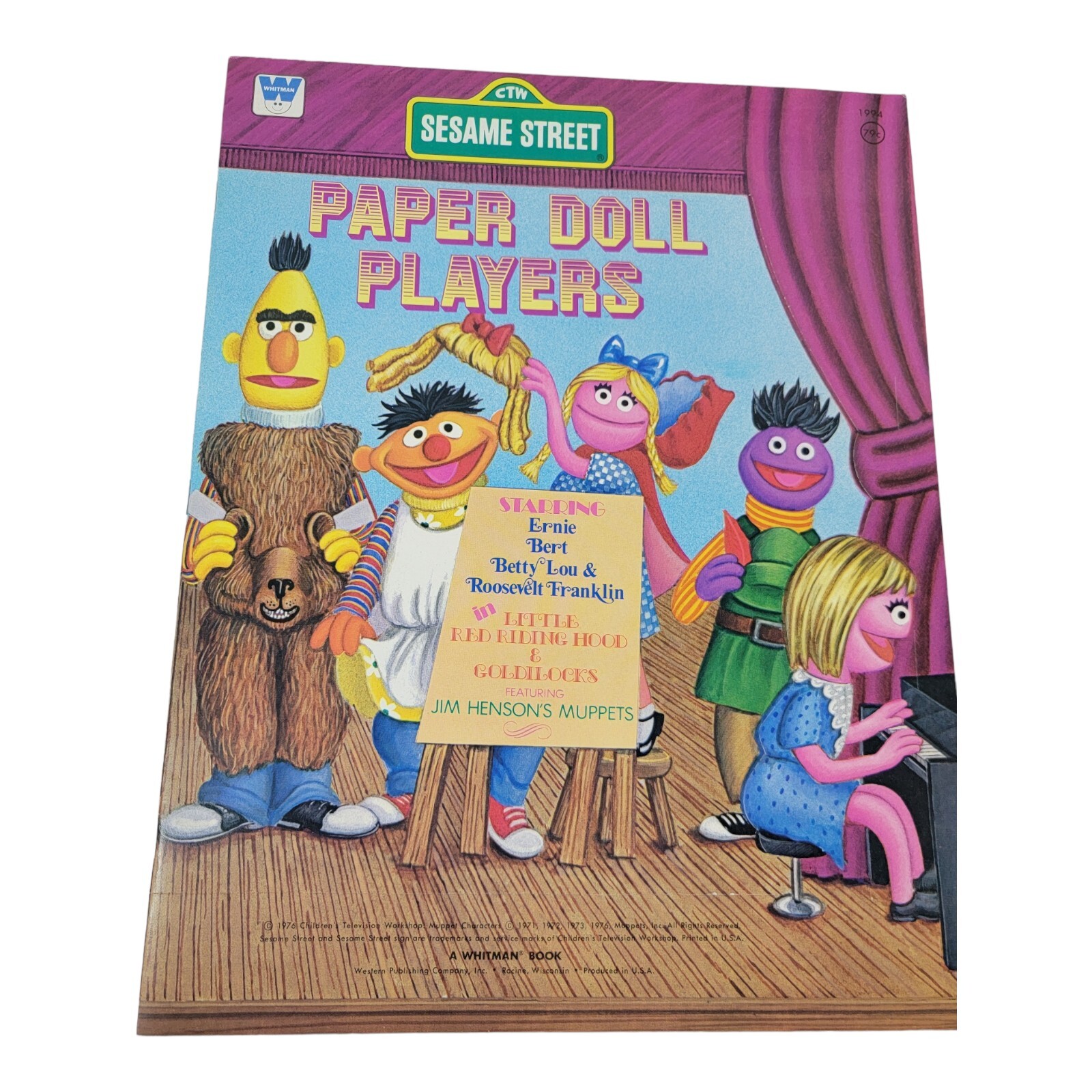 Sesame Street Paper Doll Book,1976, Muppets Theatre, Red Riding Hood, VTG
