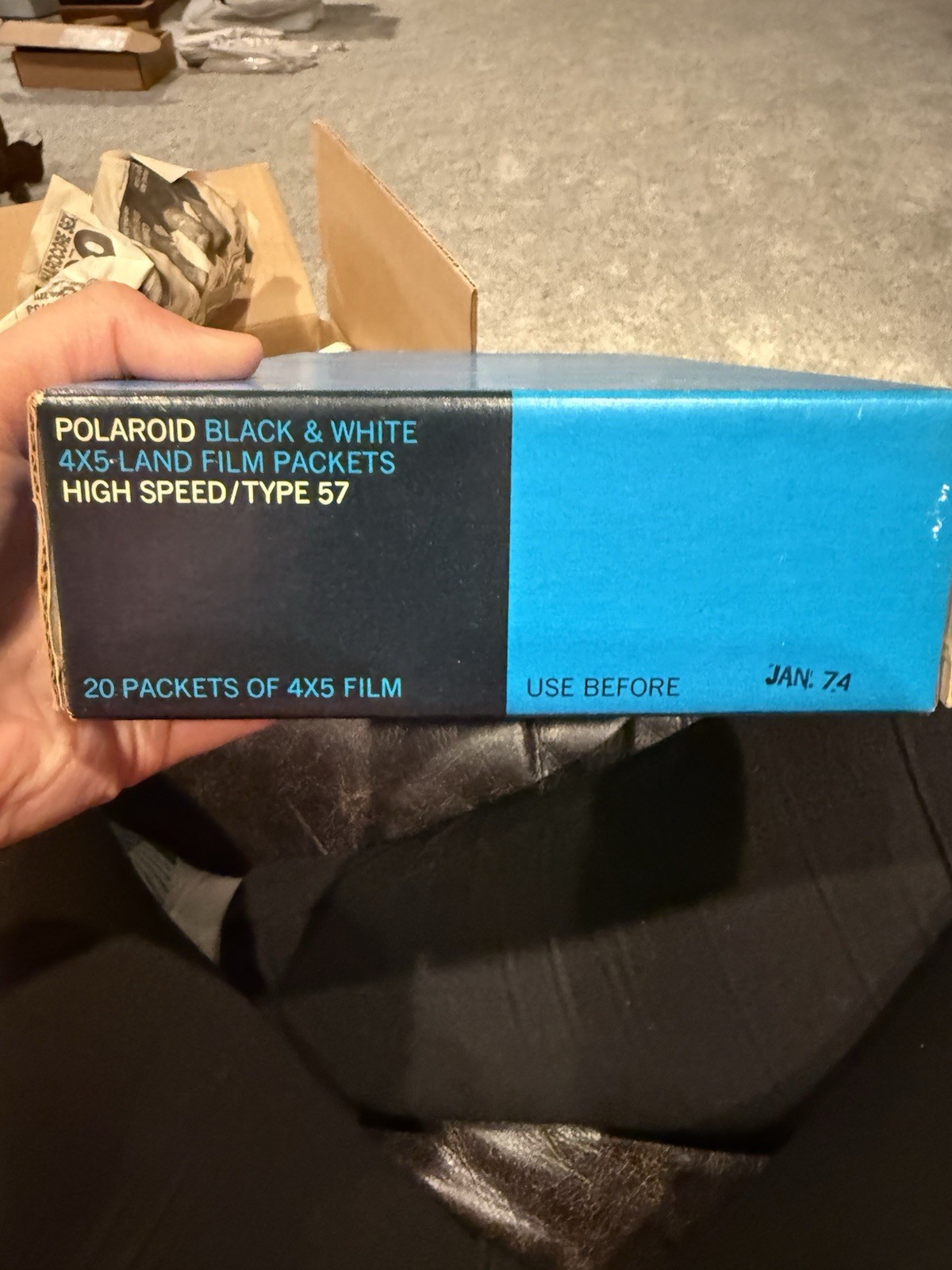 Vintage Polaroid Type 57 4x5 Land Film 20 Pack Sealed Exp 1974 B&W