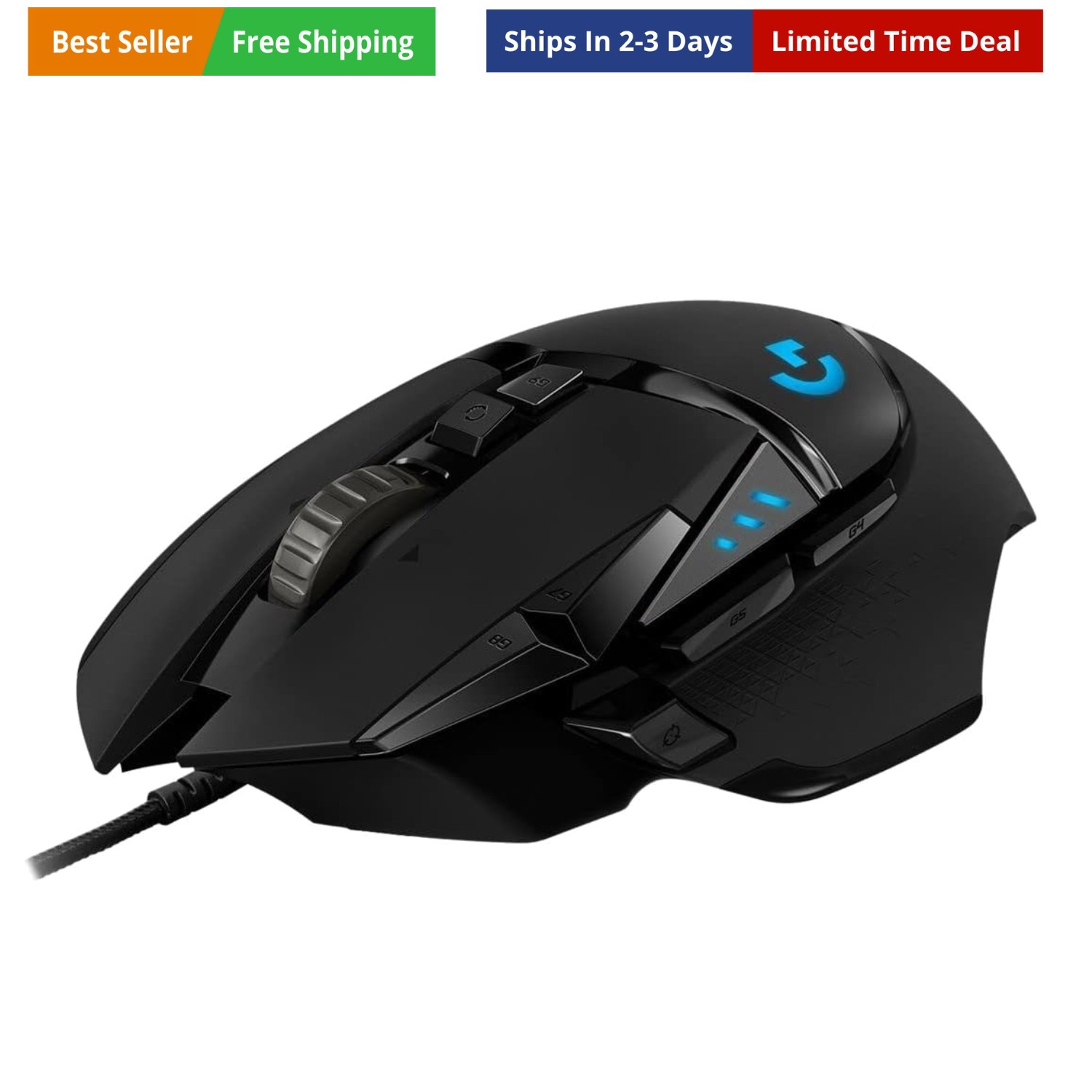 502 Hero High Performance Wired Gaming Mouse, 25K Sensor, 25,600 DPI, RGB, Ad...