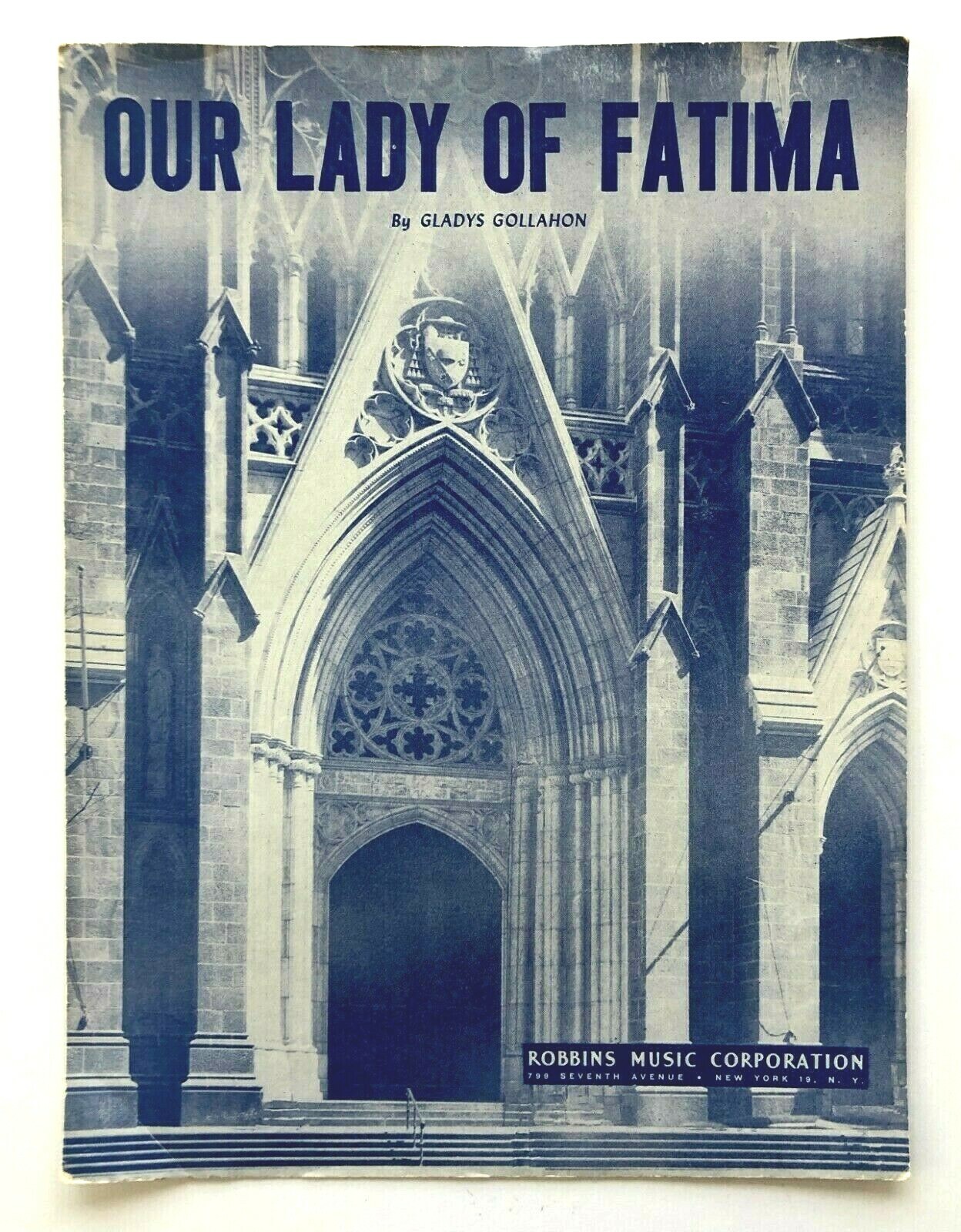 Our Lady Of Fatima Gollahon 1950 Sheet Music Piano Vocal Catholic Ave Maria Vtg