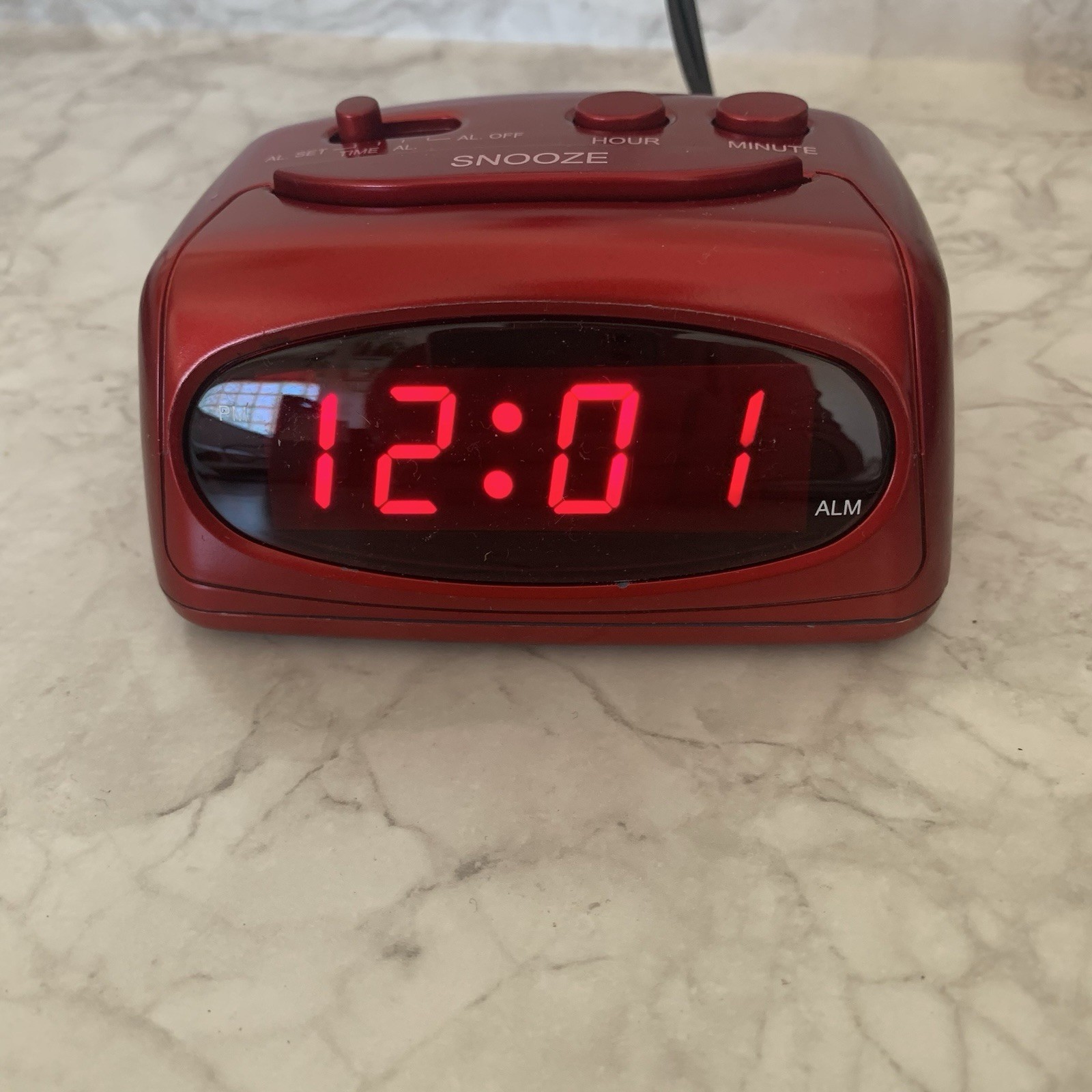 Real Essentials Digital Alarm Clock Red LED