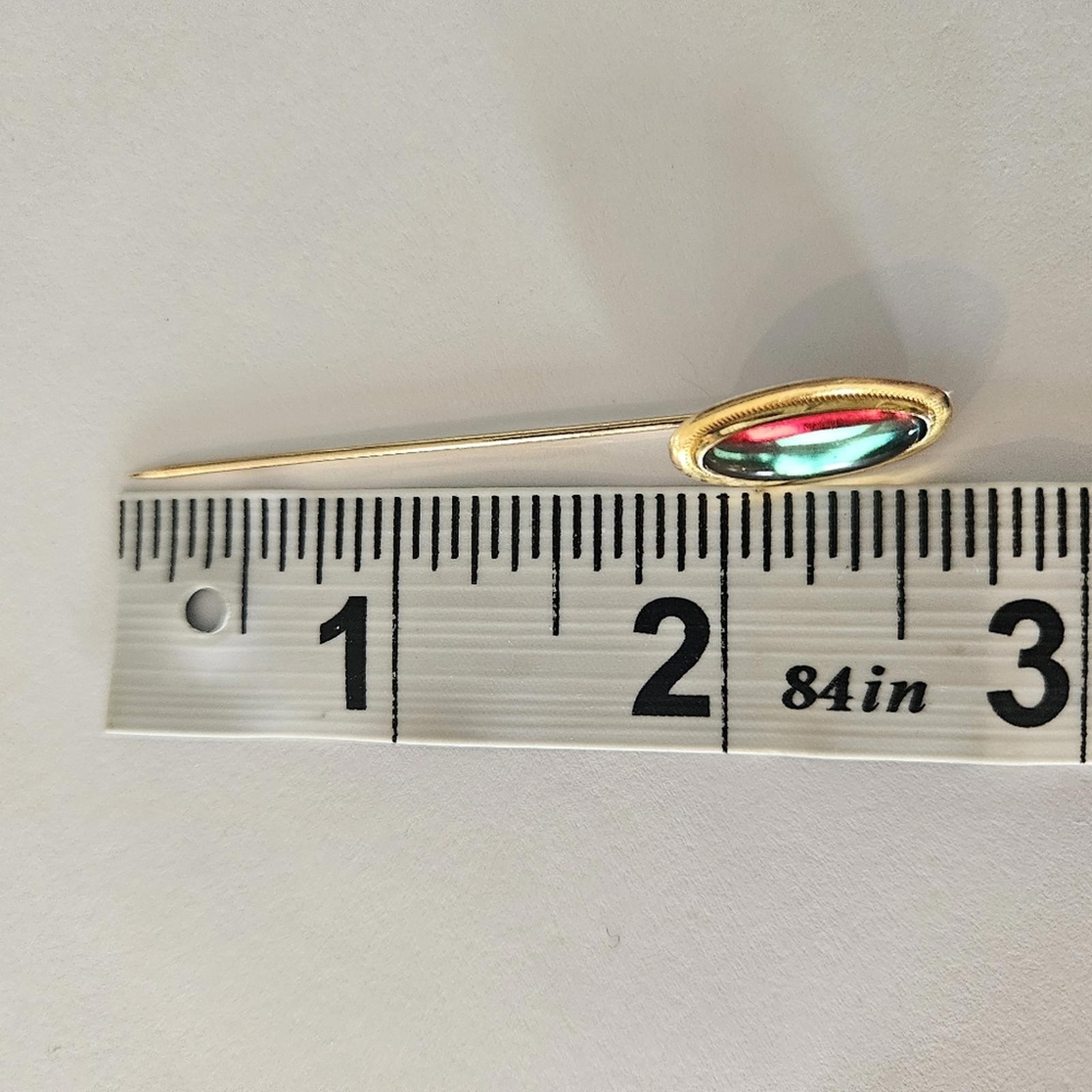 Antique 14K Yellow Gold Color Change Cabochon Stick Pin | Victorian Edwardian