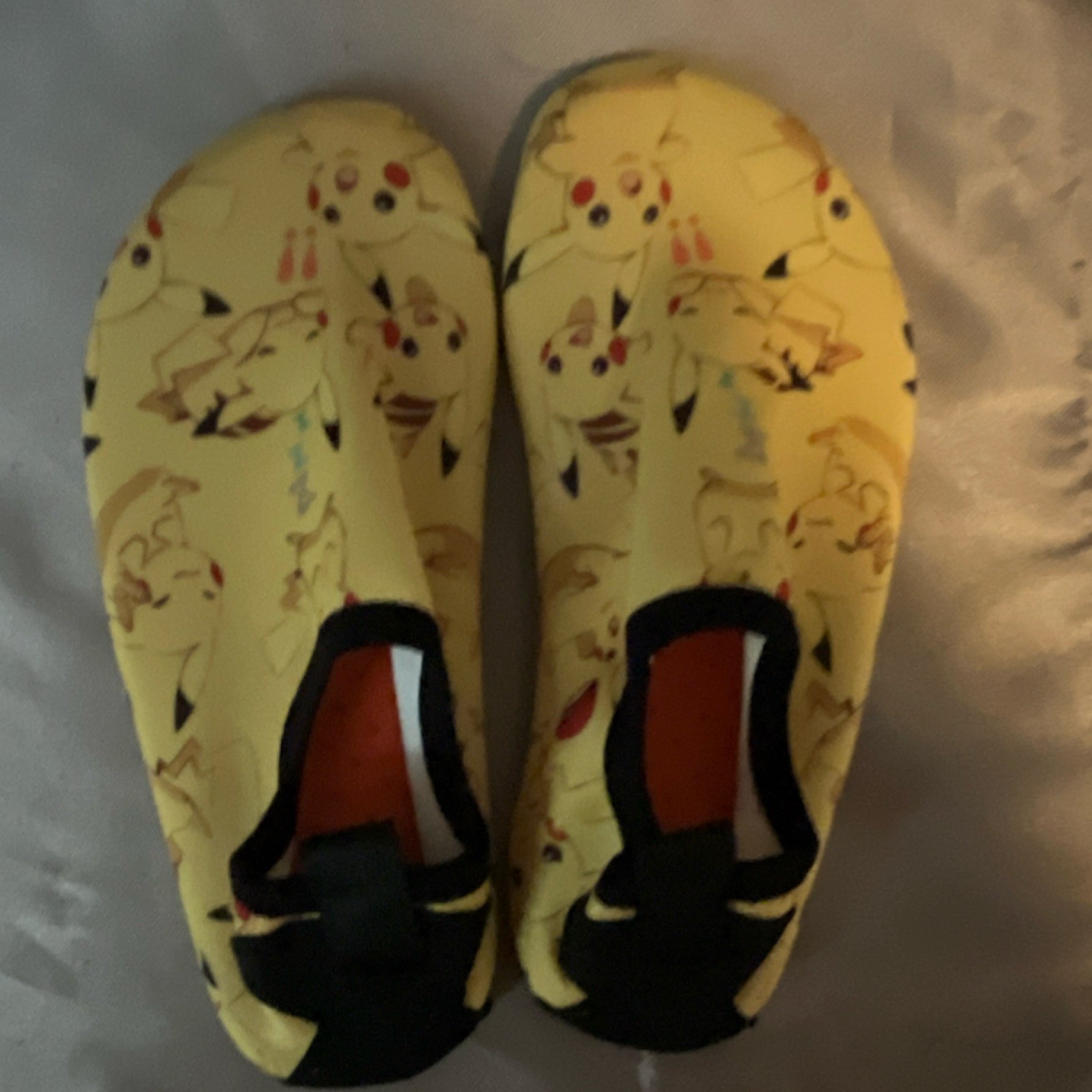 Pikachu Youth Water Shoes Slip-On Yellow Size 30/31 Unisex Water Sports