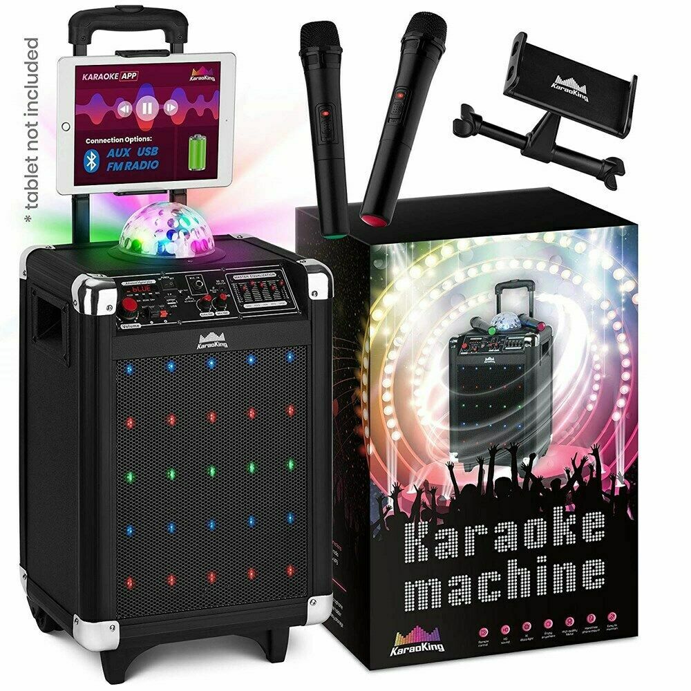 Wireless Karaoke Machine Microphone Speaker Disco Ball Bluetooth Singing System