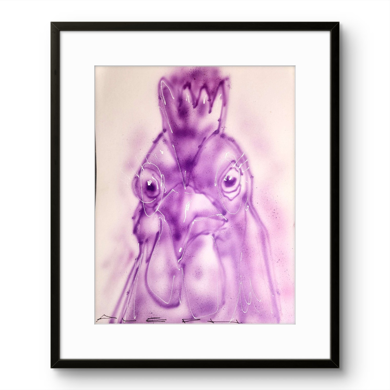 Aleph Original Art 14x11 Abstract Expressionist Painting Gallery Paper