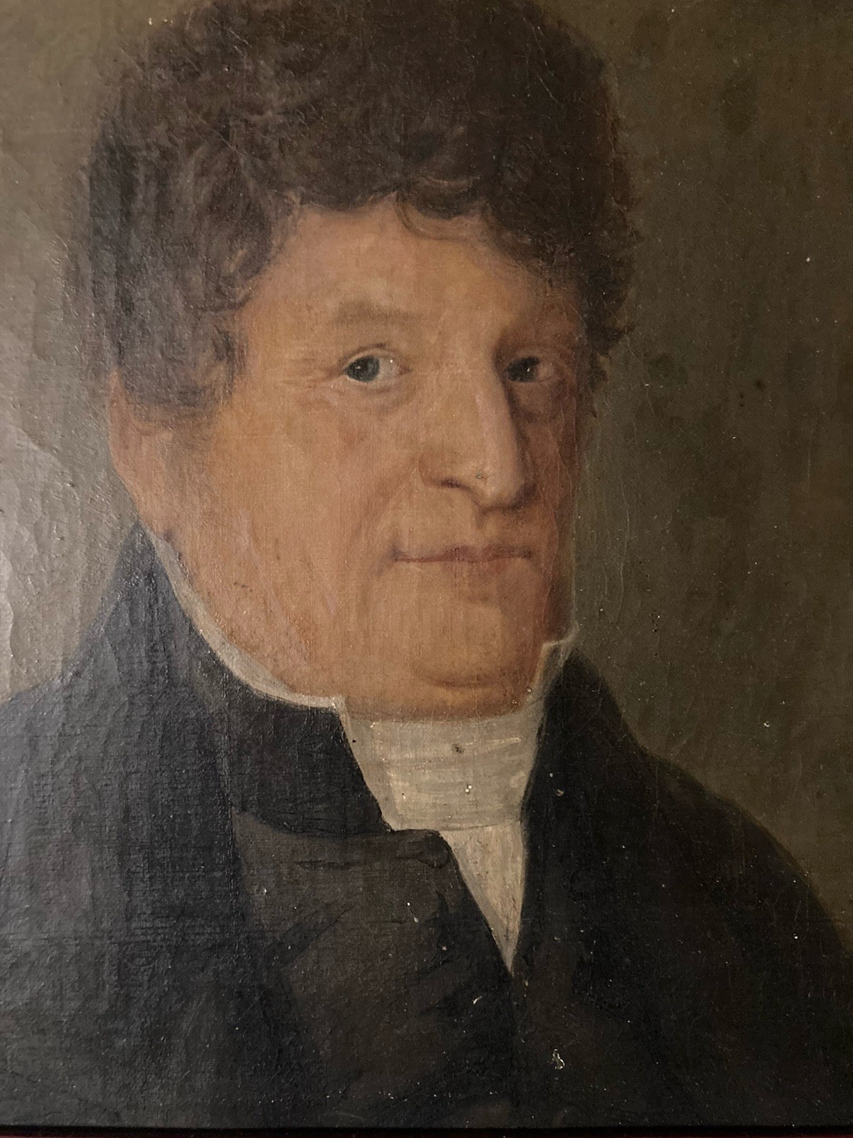 Belle Painting Oil Cardboard Portrait Xixth Man Bust 1850 to Identify Antique