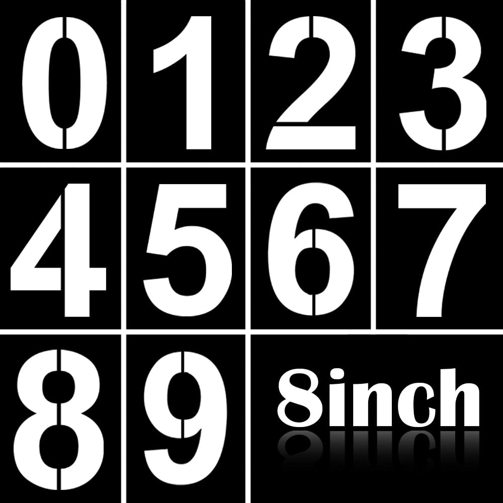 8 Inch Large Number Stencils Kit 0-9 Address Stencil Set 8 
