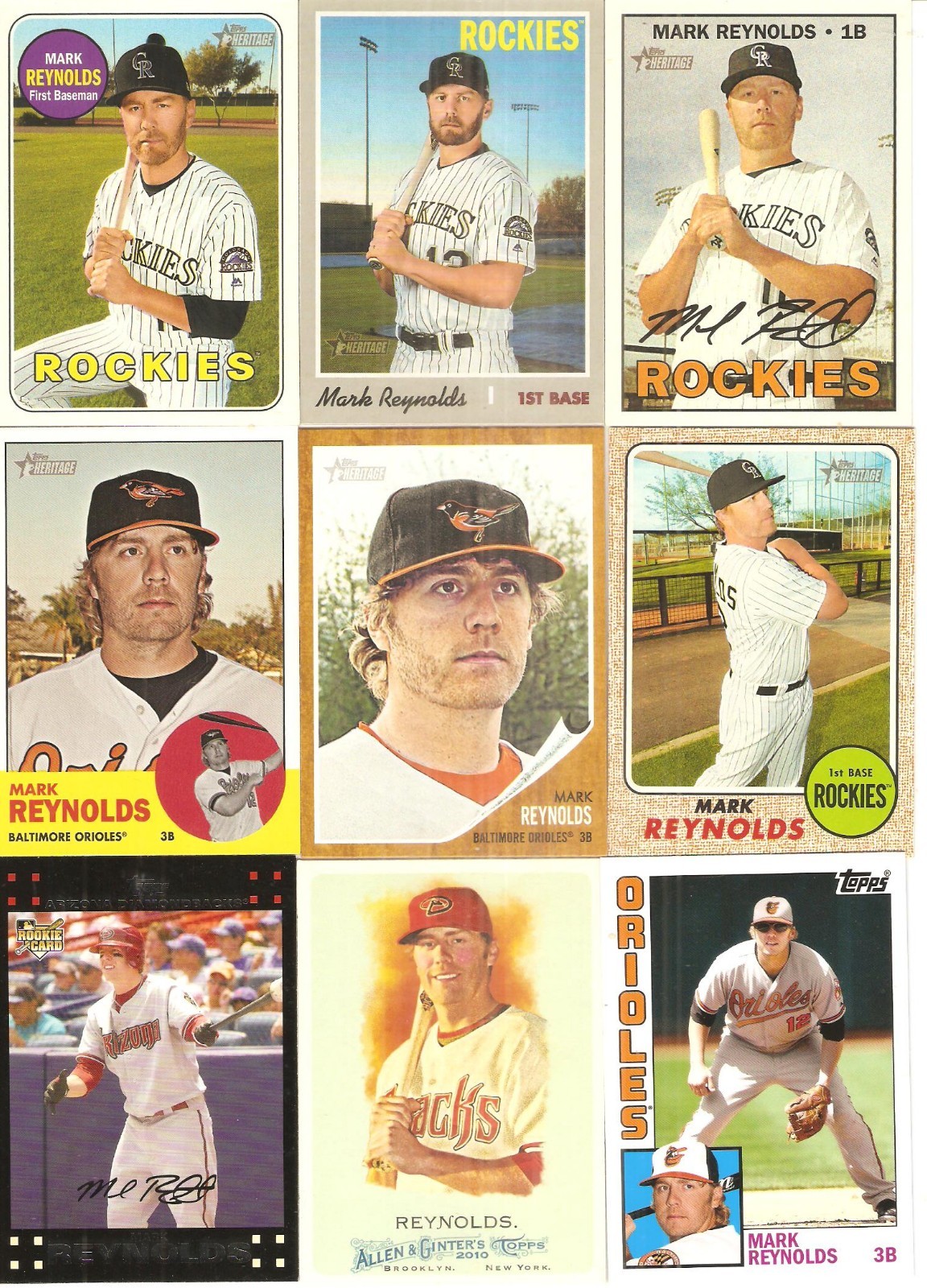 100 CARD MARK REYNOLDS BASEBALL CARD LOT