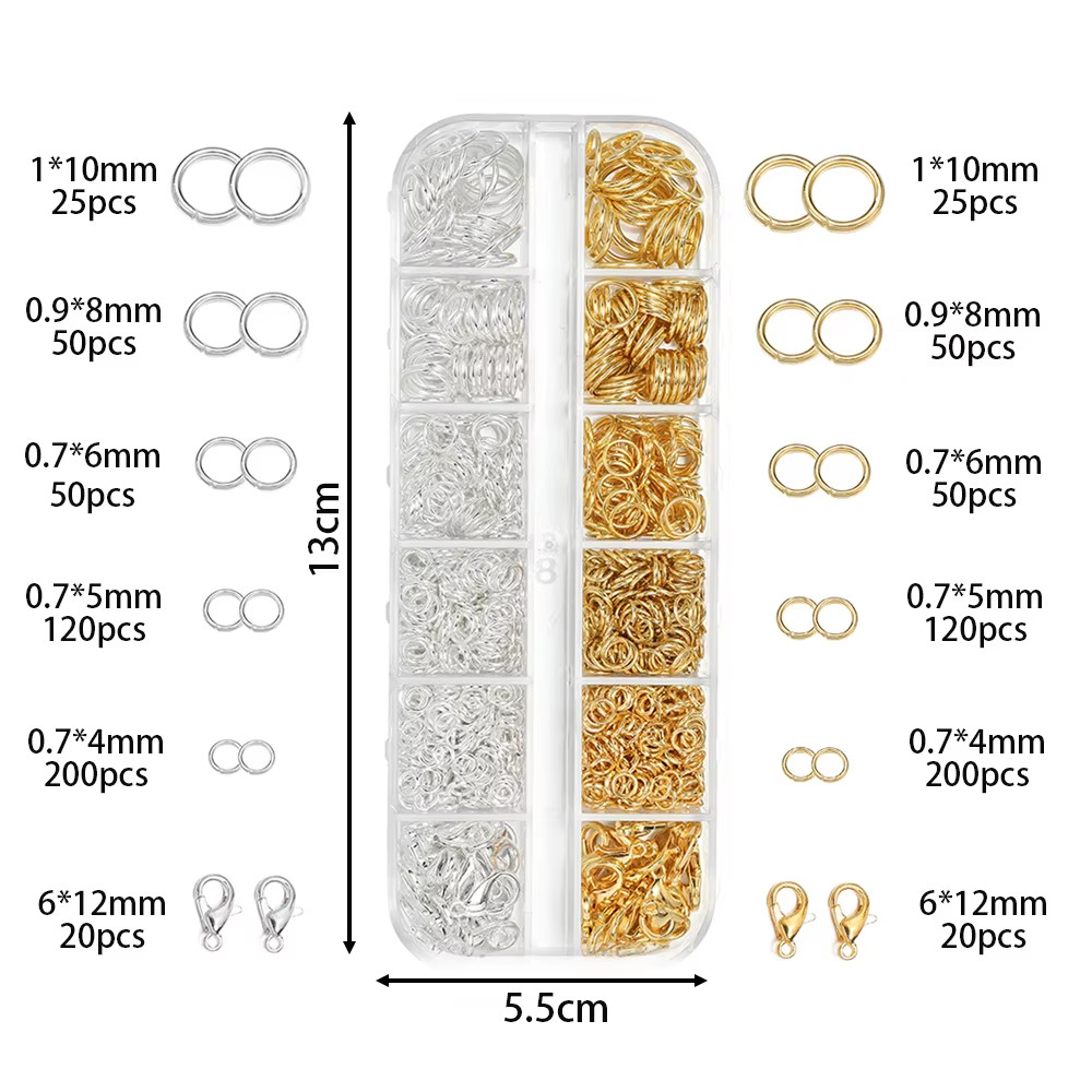 930Pcs/Box Jewelry Findings Kits Open Jump Rings Lobster Clasps Hooks Pliers Twe