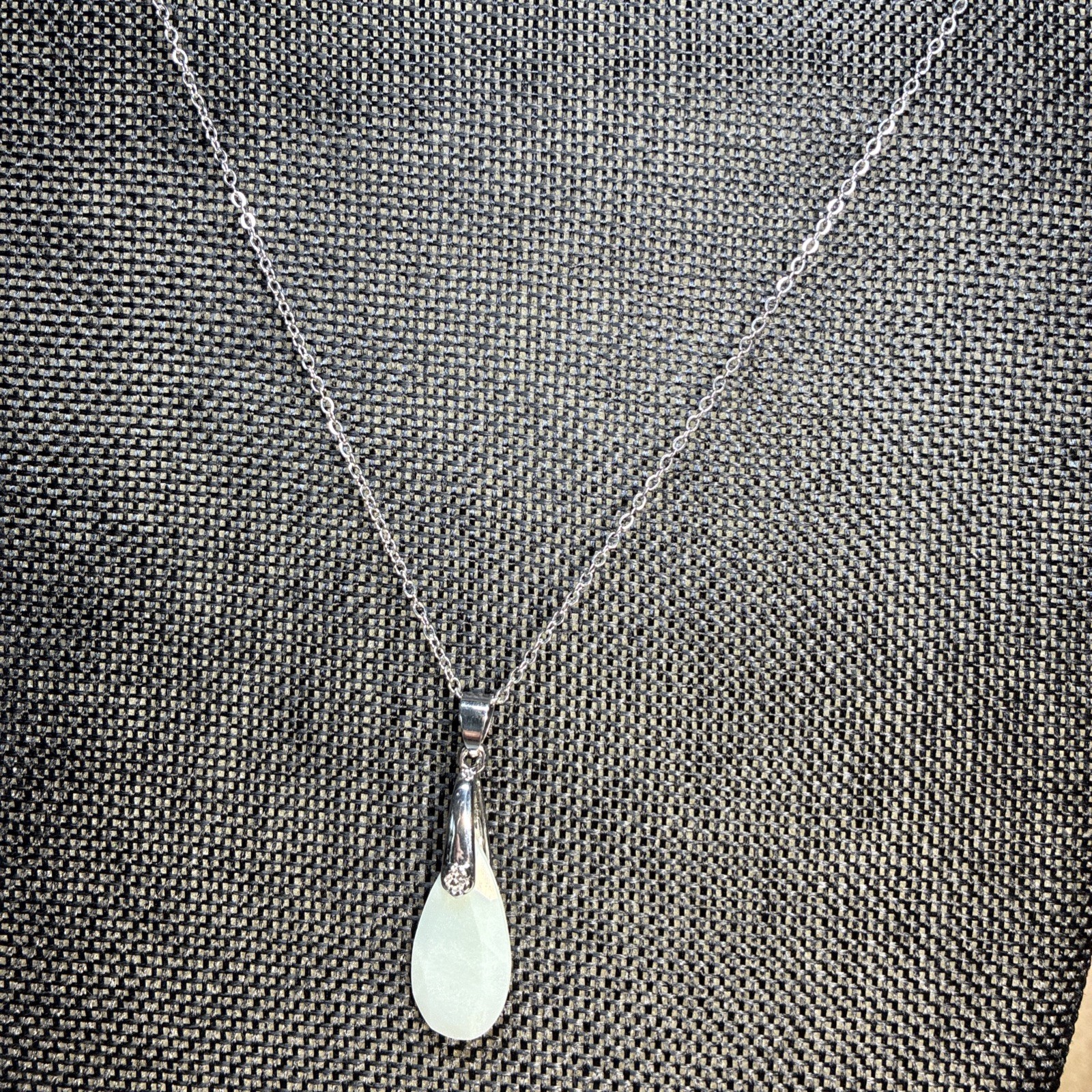 Artisan 16.5 Inch Stainless Steel Chain With 1.25 Inch AmazoniteTeardrop Pendant