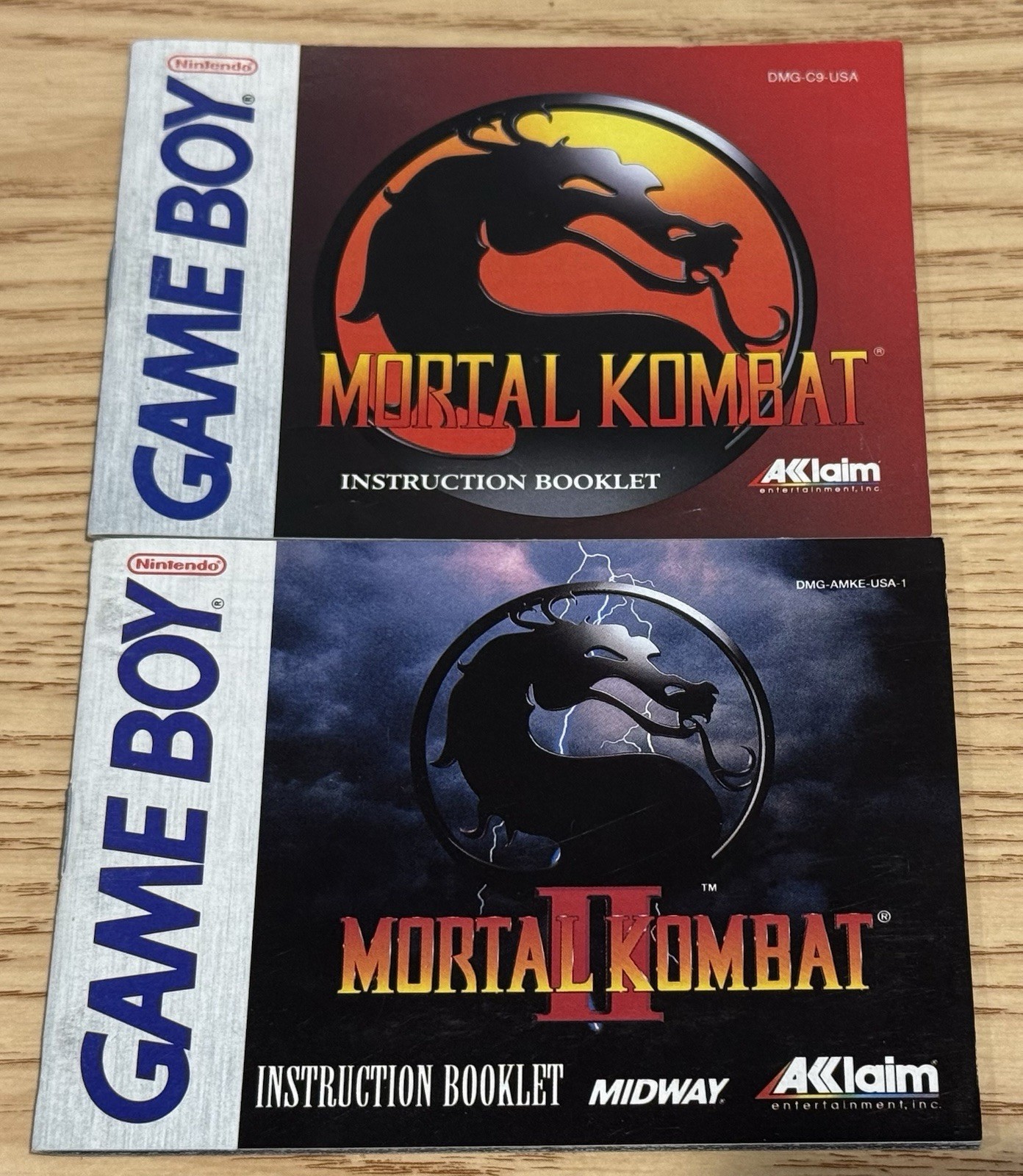 Mortal Kombat 1 And 2 For Gameboy Manuals Only
