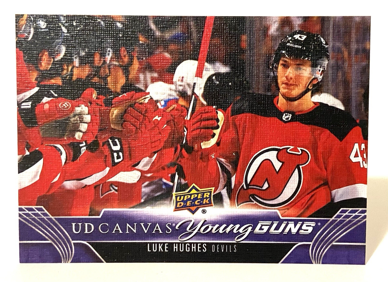 Luke Hughes Young Guns UD Canvas 2023-24 Upper Deck Rookie #C213 RC