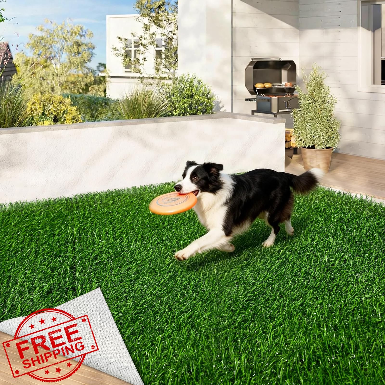 KILCLER Artificial Grass Rug, 7x10 FT, Indoor Outdoor Turf