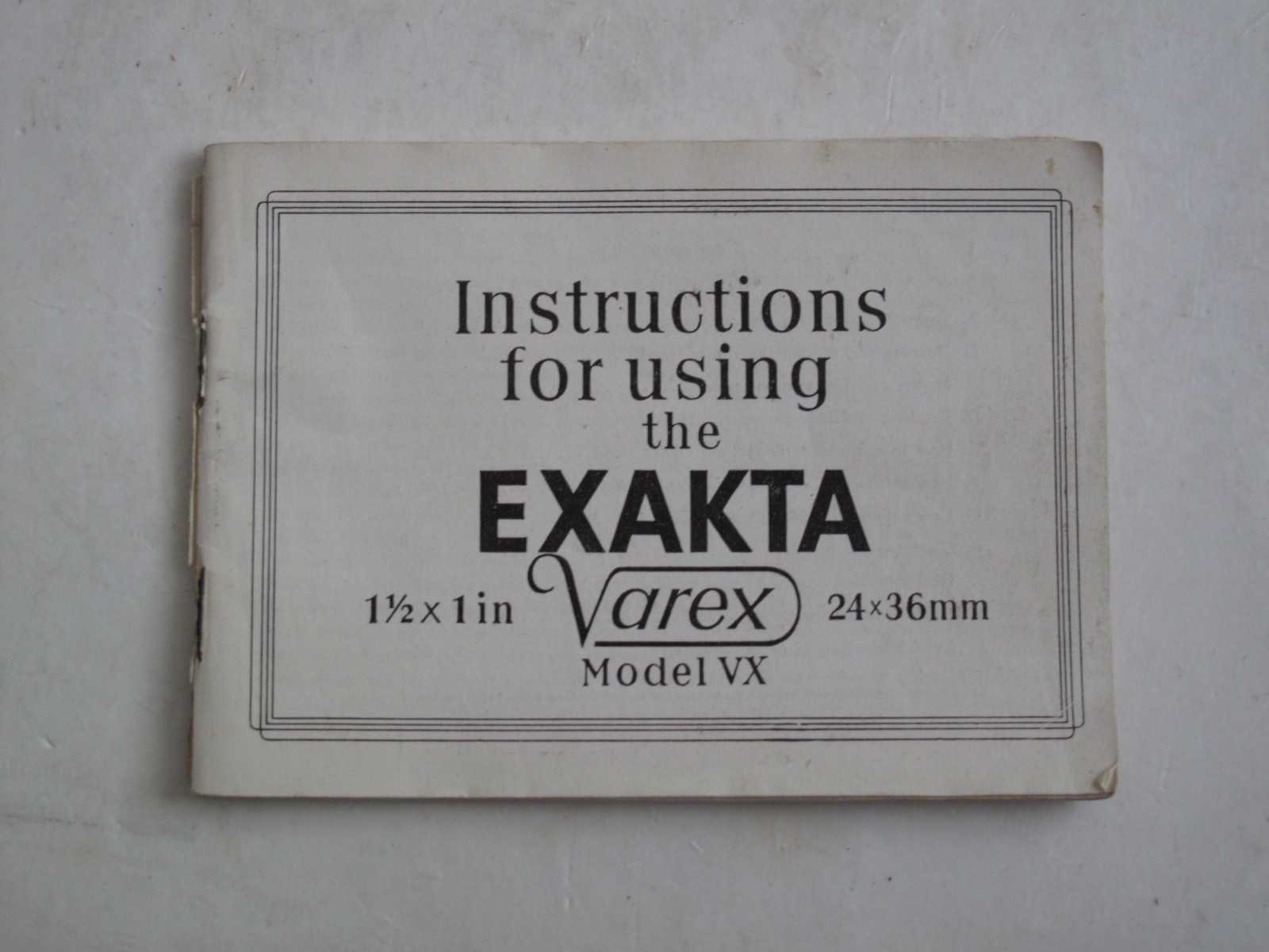 Exakta Varex model VX instruction manual,  US SELLER "LQQK"