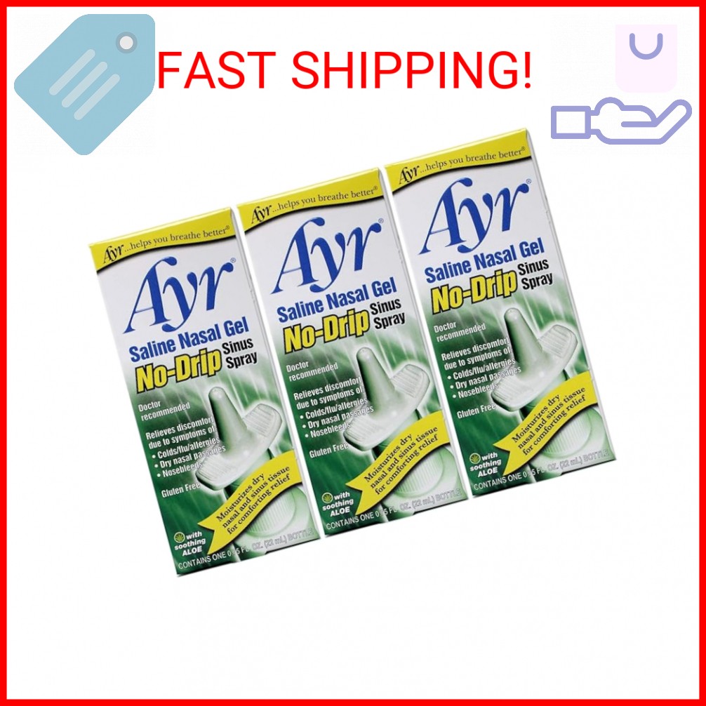 Sinus Spray Gel for No-Drip Relief, 0.75 fl oz (Pack of 3)