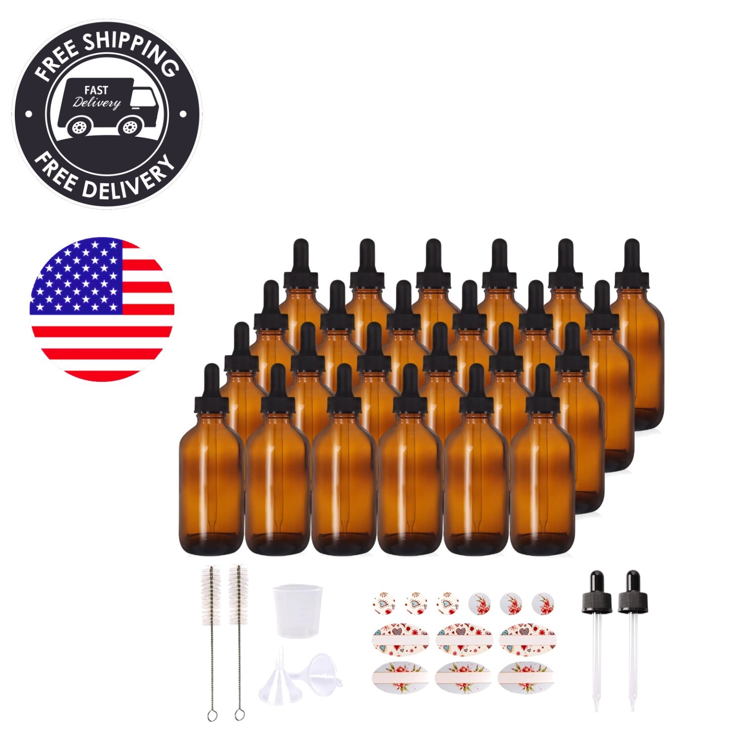 Leak-Proof Amber Glass Dropper Bottles - Perfect for Oils, Perfumes & Lab Use