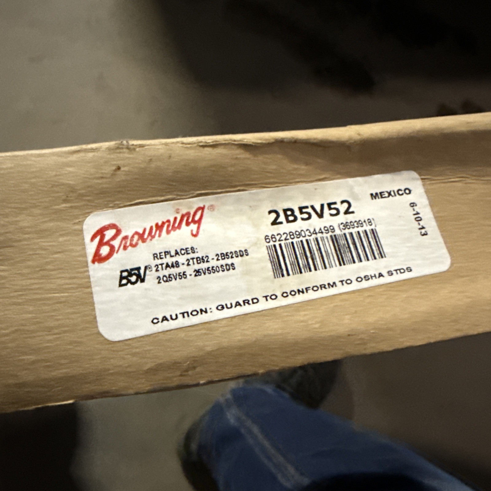 Browning 2B5V52 2 Groove Sheave *NOS*