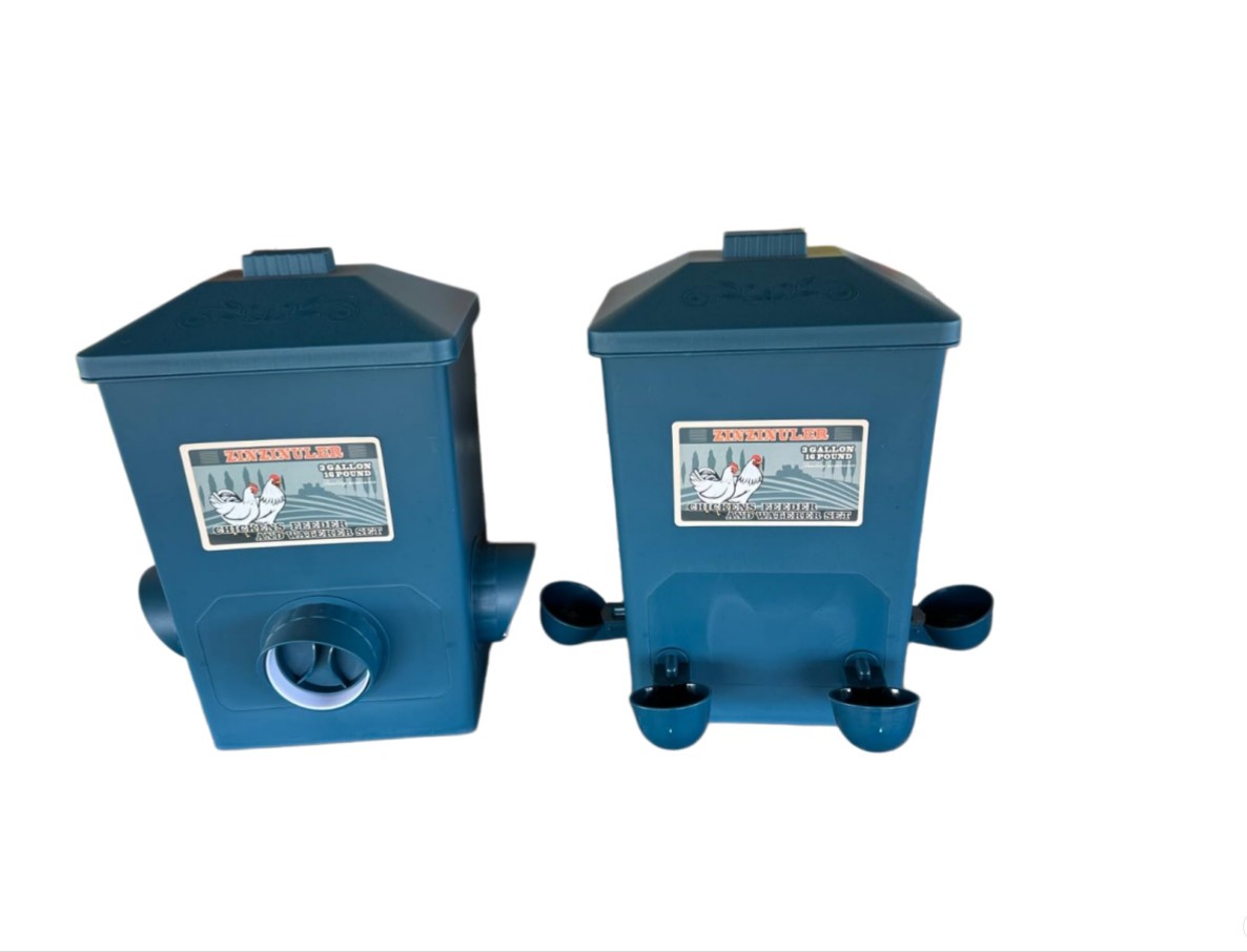 Automatic Port Chicken Feeder Cup Waterer Set Chicken Coop Accessories No Waste