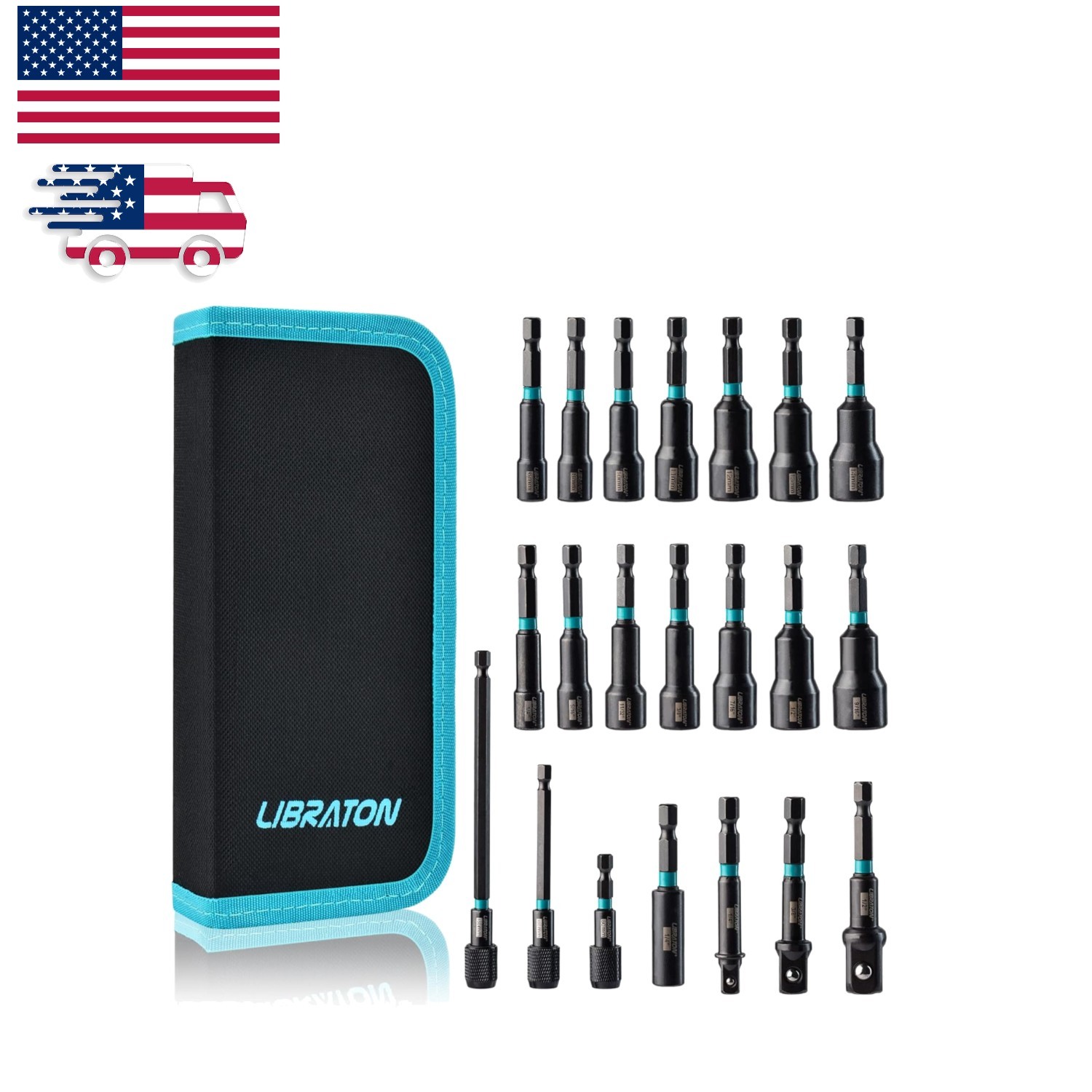 Comprehensive 21PCS Magnetic Nut Driver Set with Storage Bag for DIYers