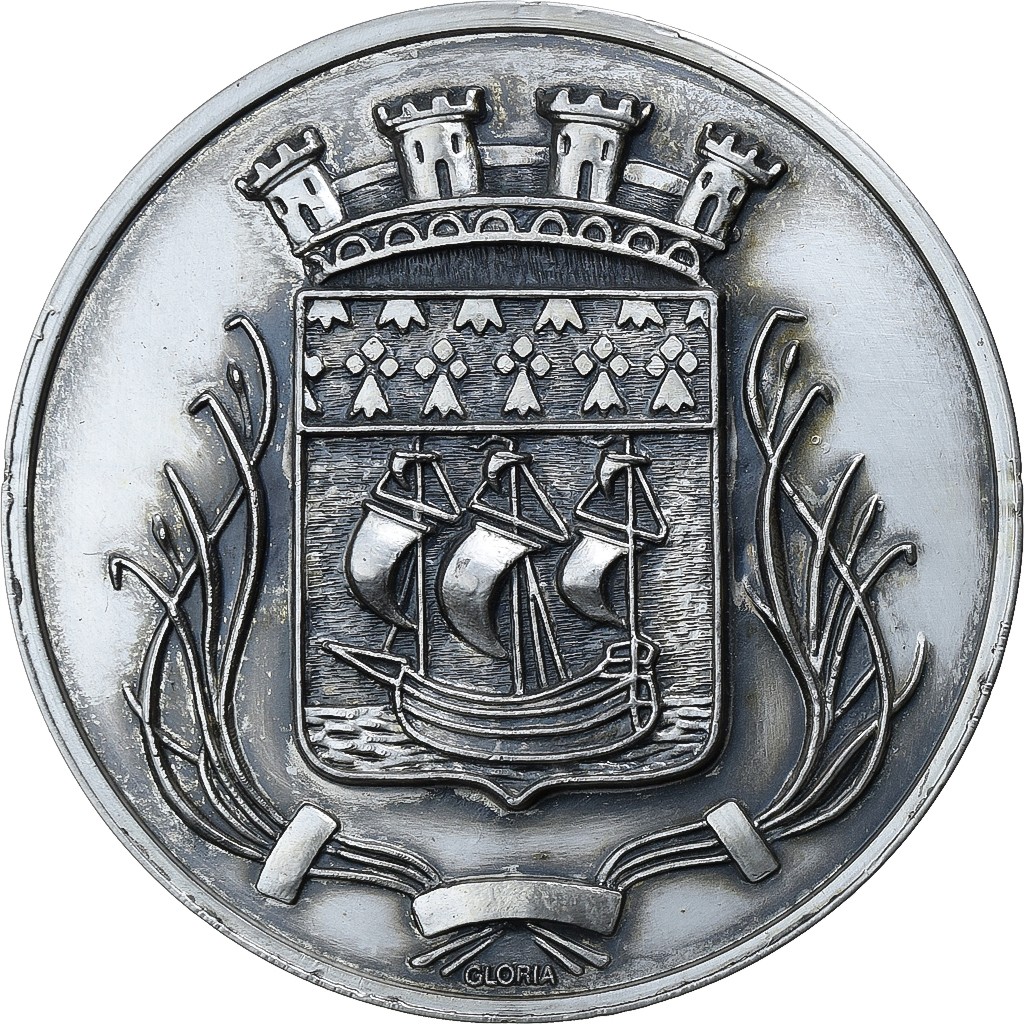 [#397583] France, Medal, Terminal S.I.C, Paris, 1980, Silvered bronze, AU