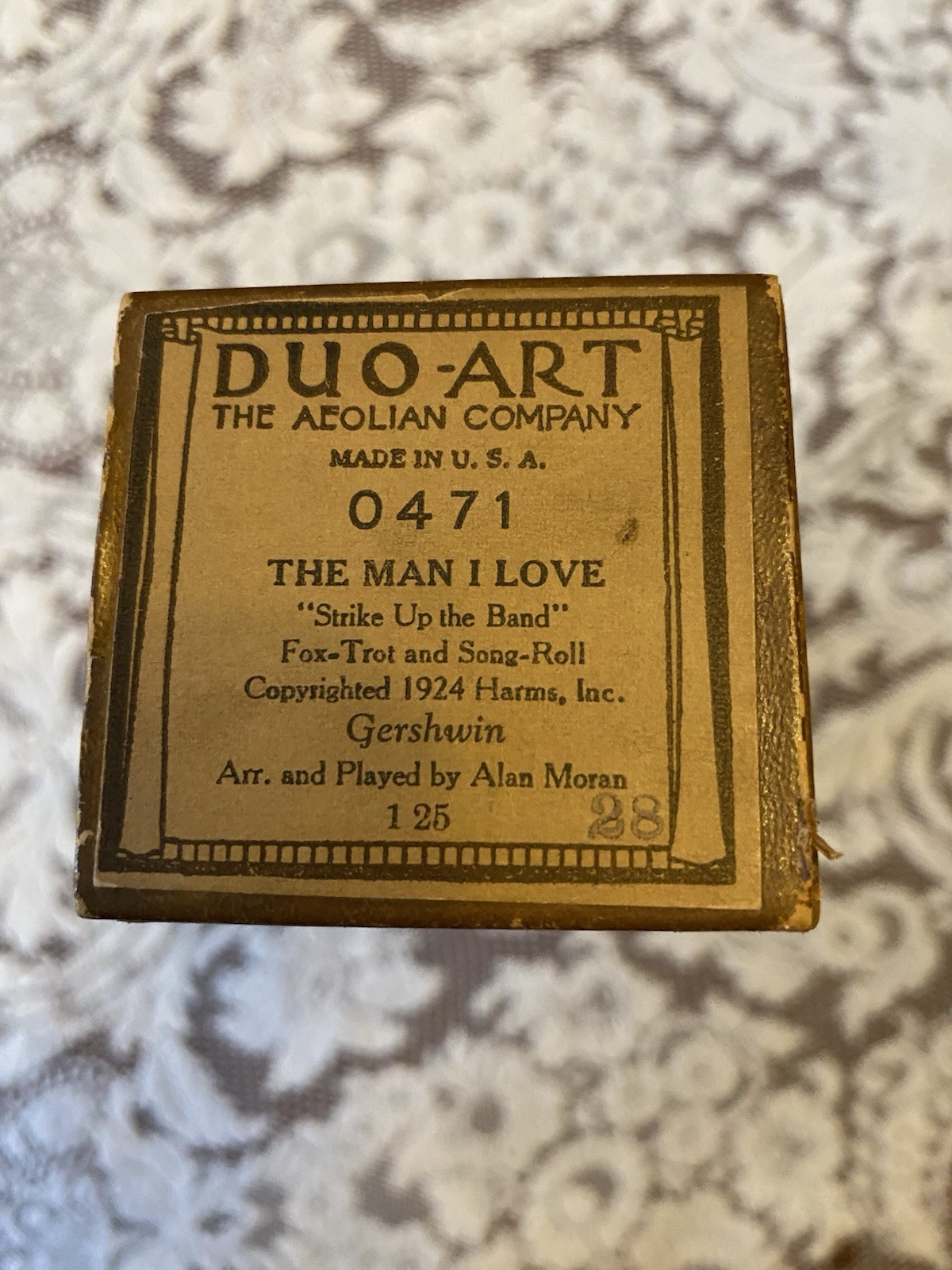 Duo Art Player Piano Roll 0471 The Man I Love  - Gershwin p/b Alan Moran
