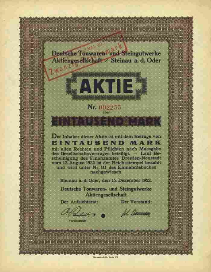 German Pottery Stoneware Works 1922 Steinau Or Scinawa Silesia Pirna 1000