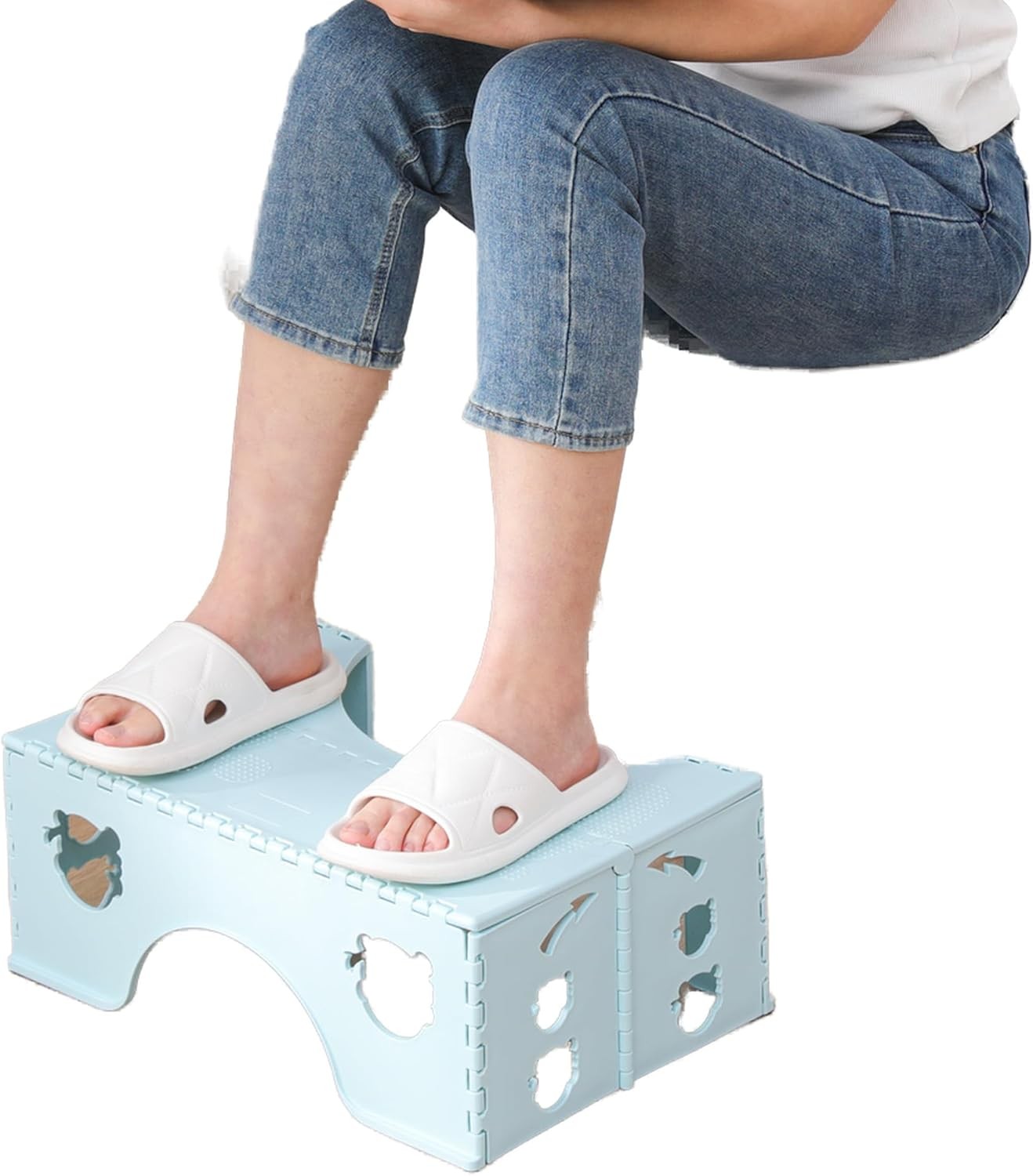 7inches Foldable Toilet Stool Blue Healthy Bathroom Squatting Posture Poop Stool