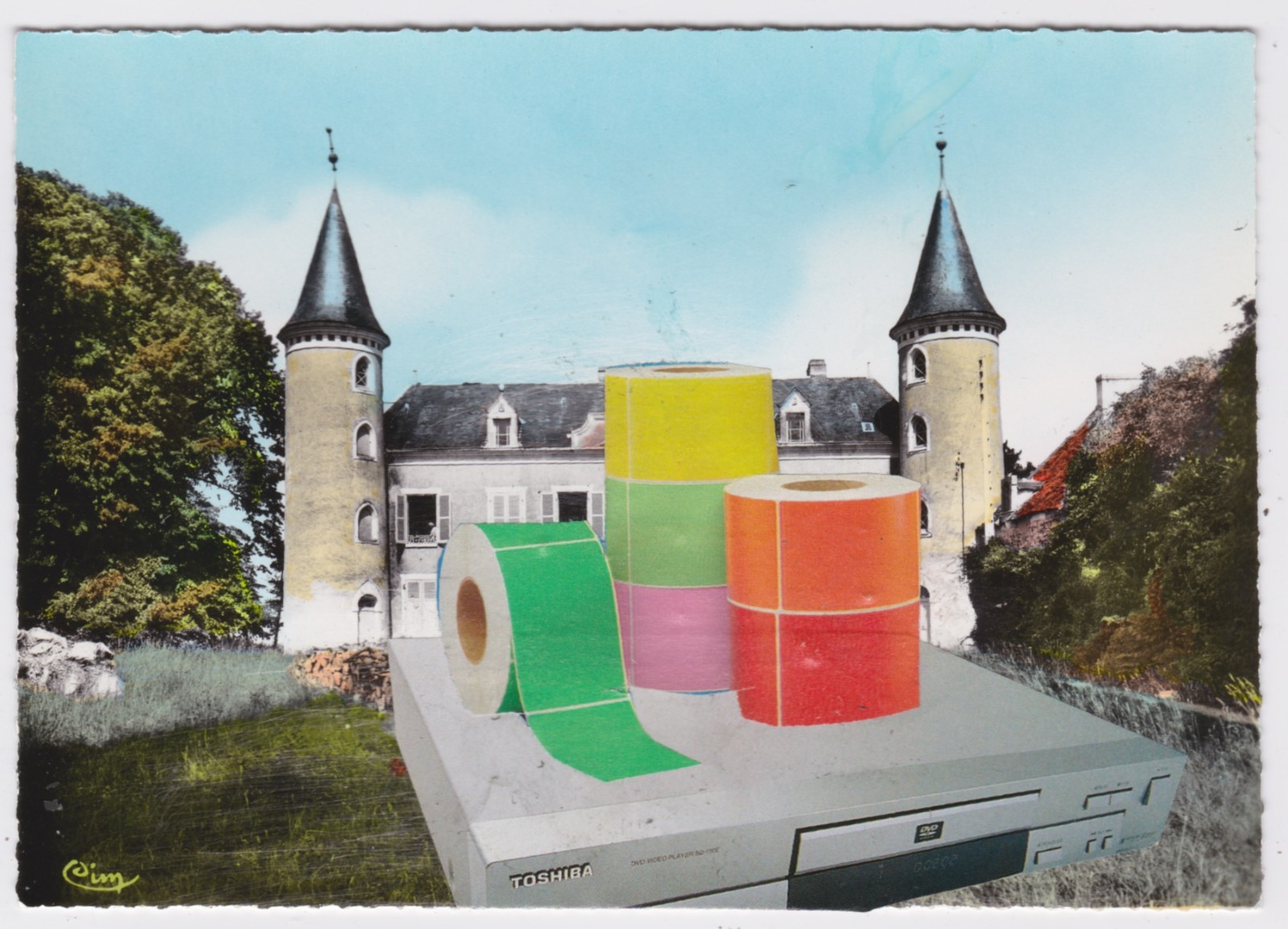 Mail Art David Greenberger "Recently Acquired" original collaged postcard 2023