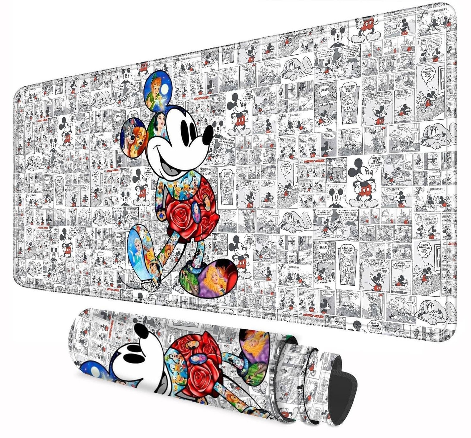 Mouse Pad Cute Character Design Stitched Edge Mousepad Non-Slip Rubber Desk P...