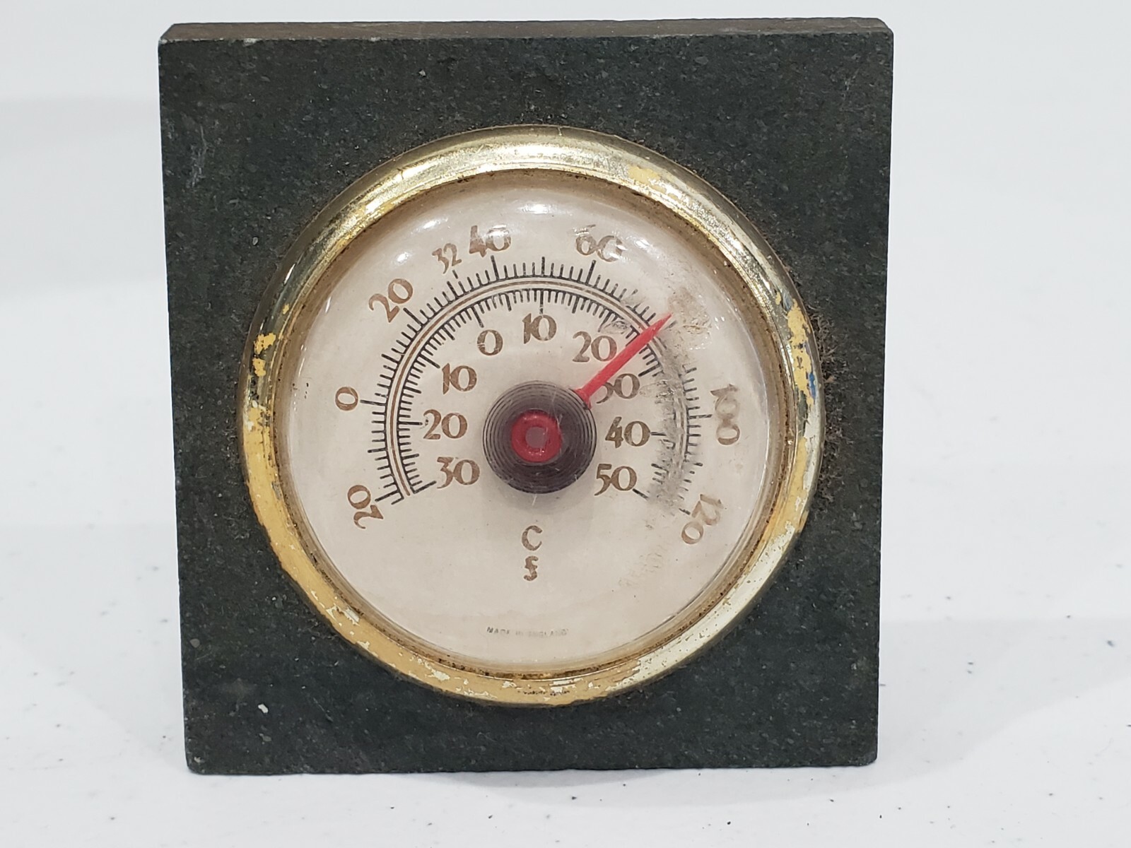 Old Vintage Thermometer Art Deco Industrial Made in England.
