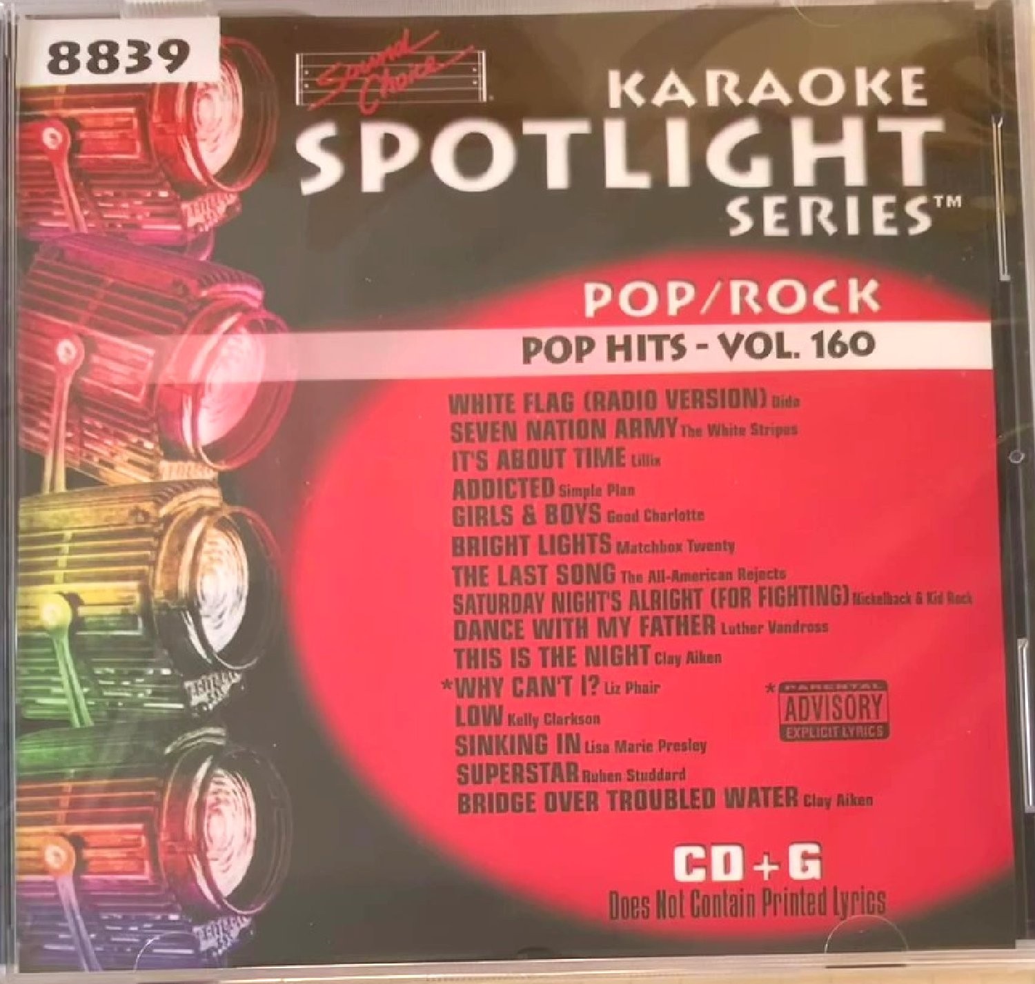 SOUND CHOICE SPOTLIGHT KARAOKE - POP HITS - SC8839 - VOL 160 - BRAND NEW!