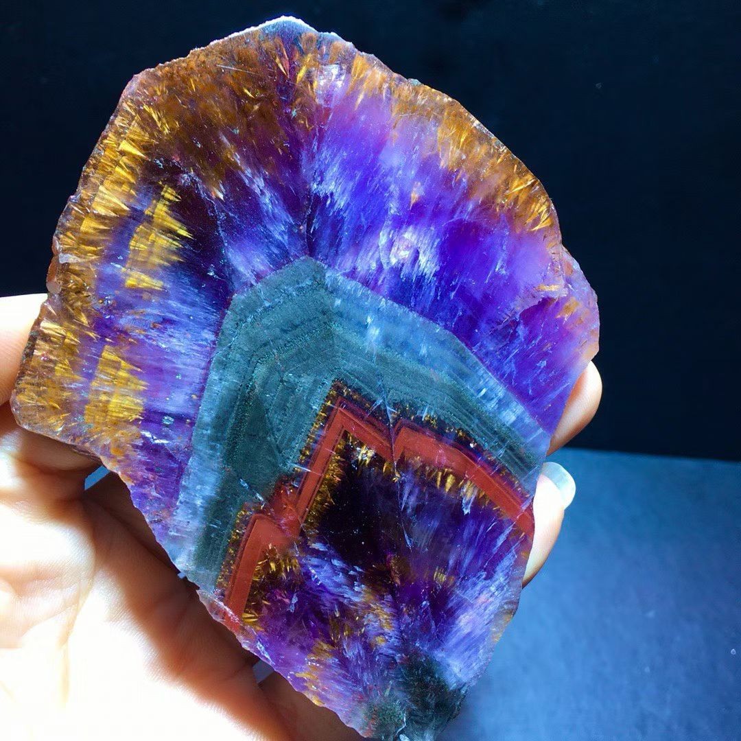 98*81.8*11.8MM Gems Natural Aurora 23 Raw stone Slice quartz crystal Mineral