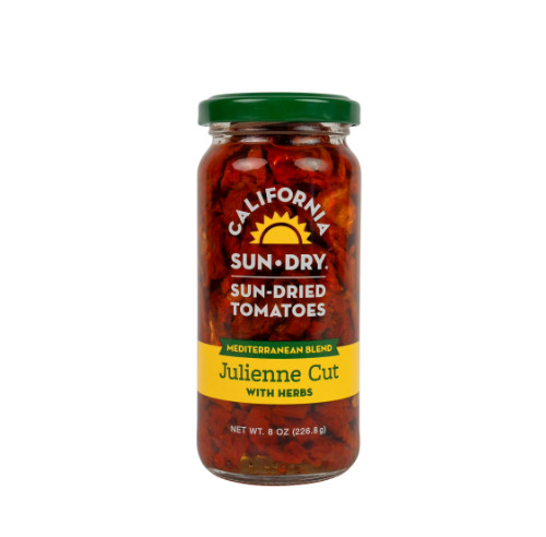 California Sun Dry, Sun-Dried Tomatoes in Oil with Herbs, Julienne Cut, 8 oz Jar