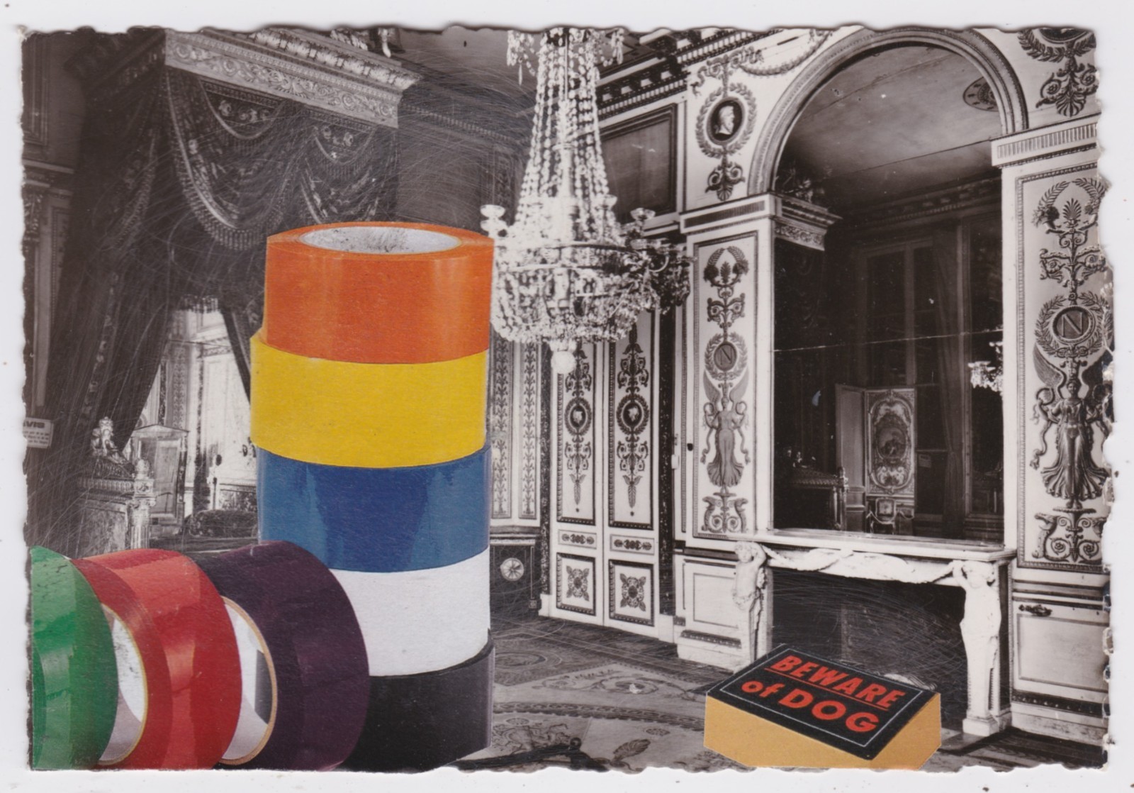 Mail Art David Greenberger "Protection" original collaged postcard 2023