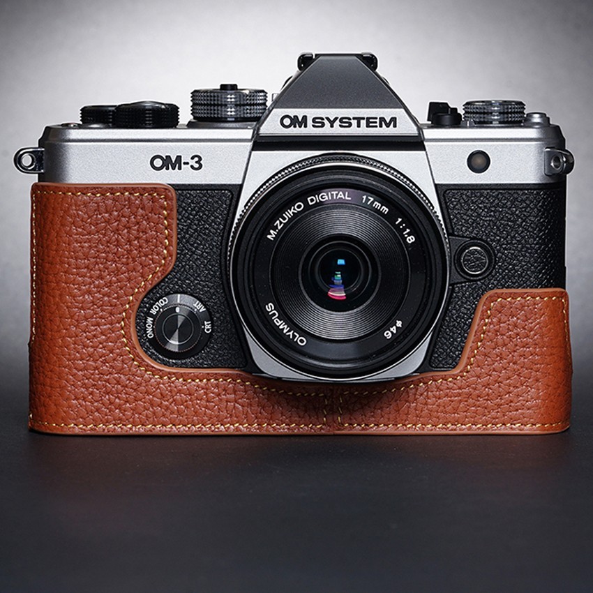 For Olympus OM-3 Handmade Genuine Leather Camera Half Cover Protection Case Base