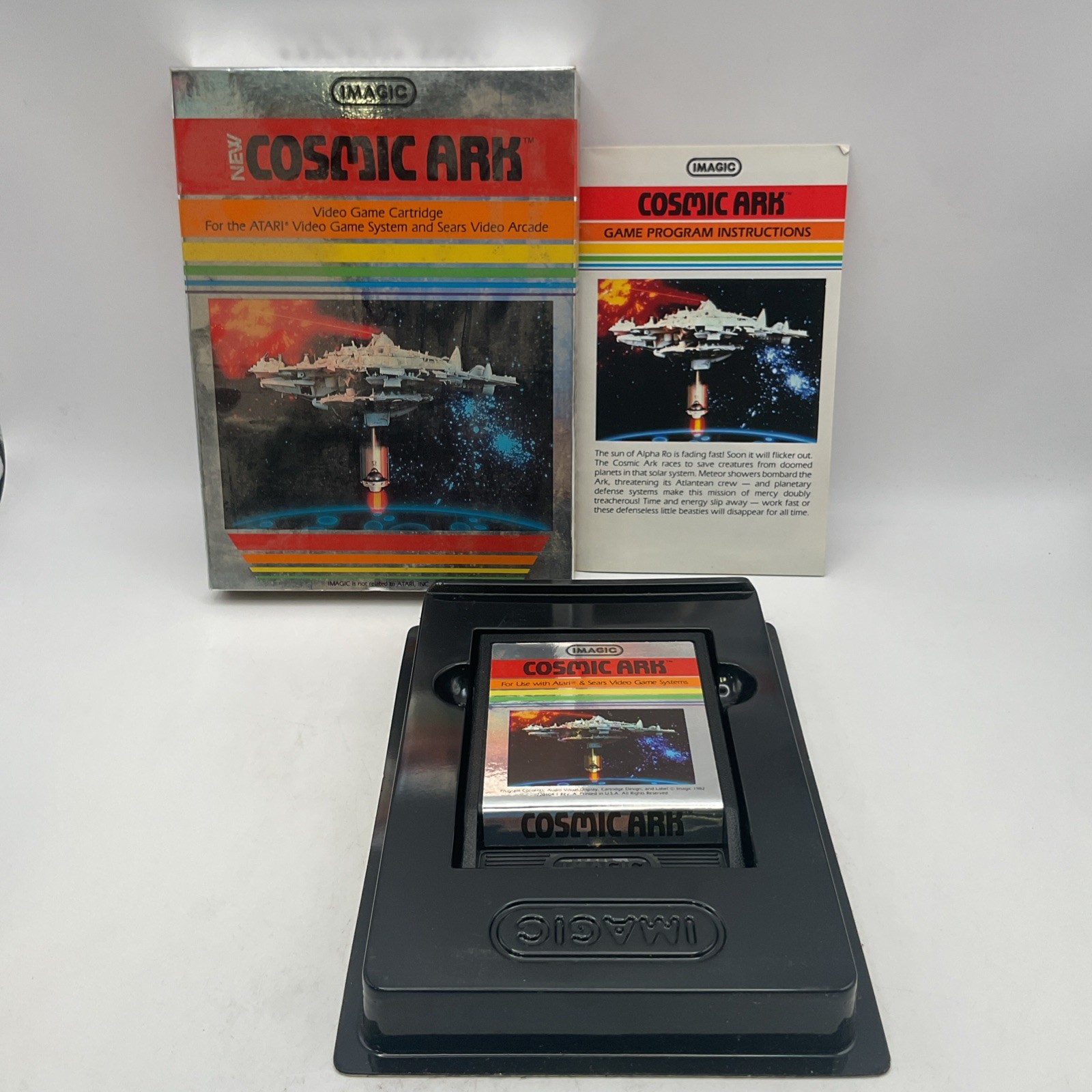 Arcade Imagic Cosmic Ark Cartridge & Box