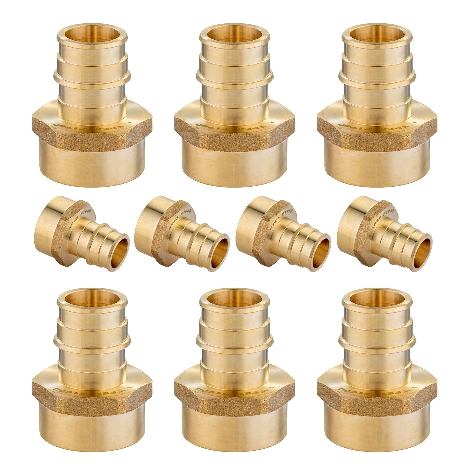 10-Pack PEXA Fitting, Expansion 1/2 Inch Female Thread Adapter,1/2" Female NP...