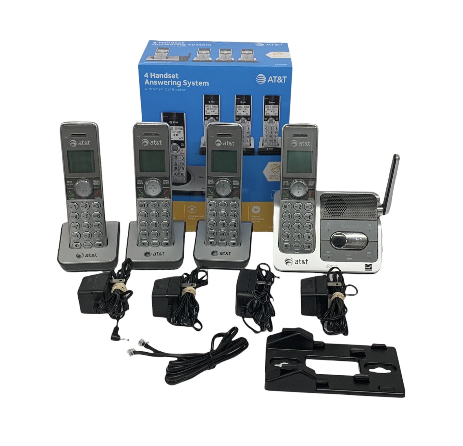 AT&T Cordless Phone/Answering/Intercom System Model #CL82401 DECT 6.0 4 Handsets