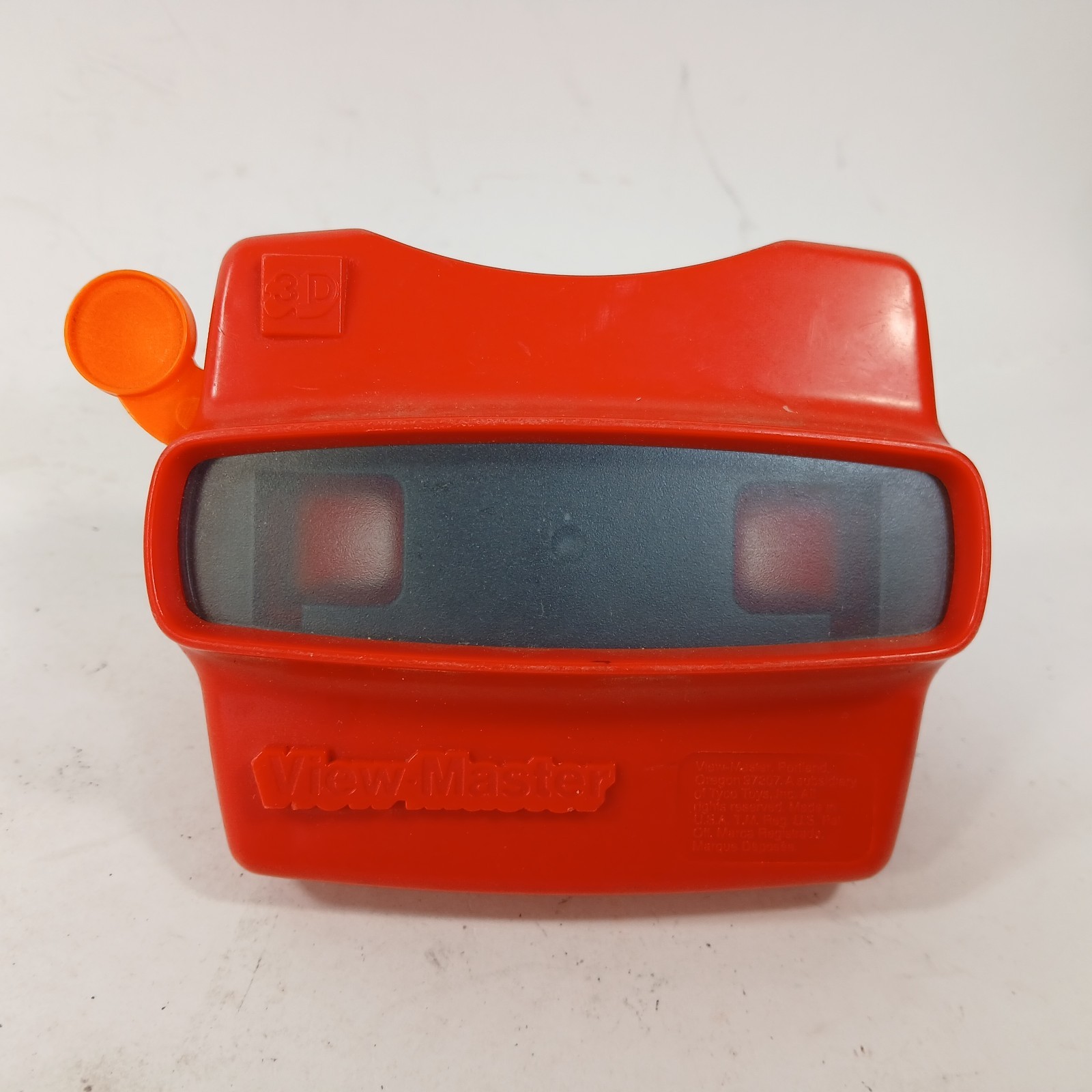 Vintage Viewmaster Red 3D Viewer with Orange Handle No Reels made in USA